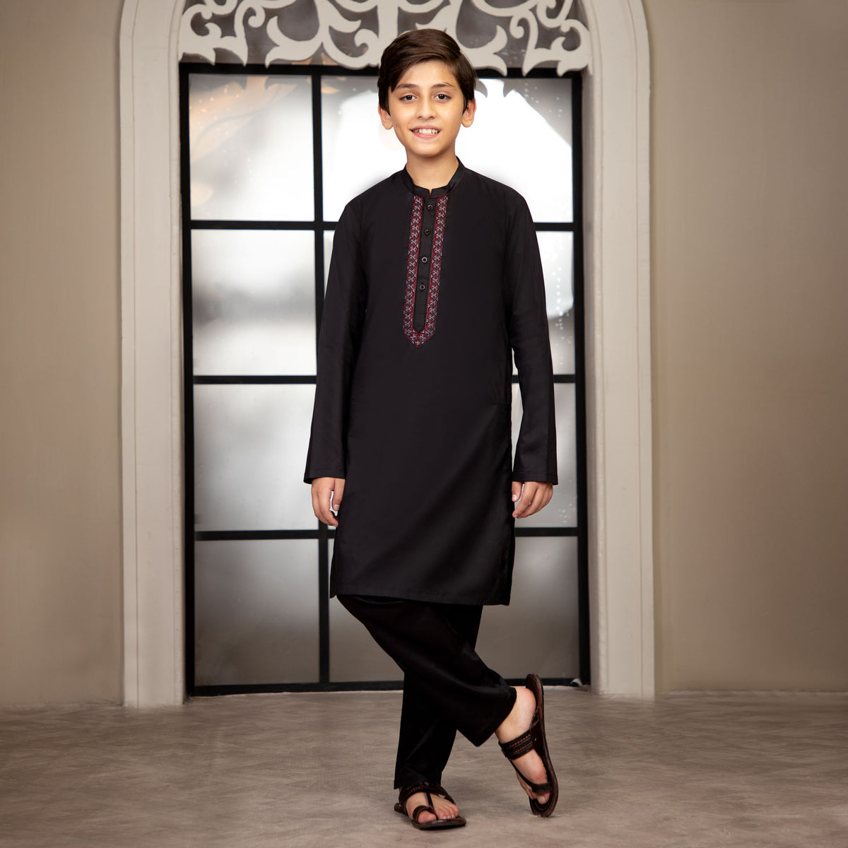 Festive Black Embroidered Suit – Cocobee