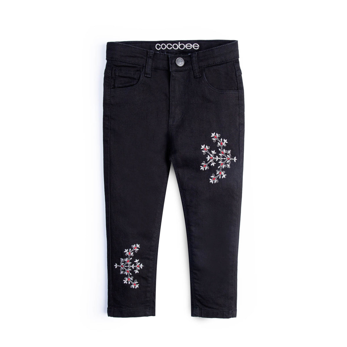 Black Embroidered Denim – Cocobee