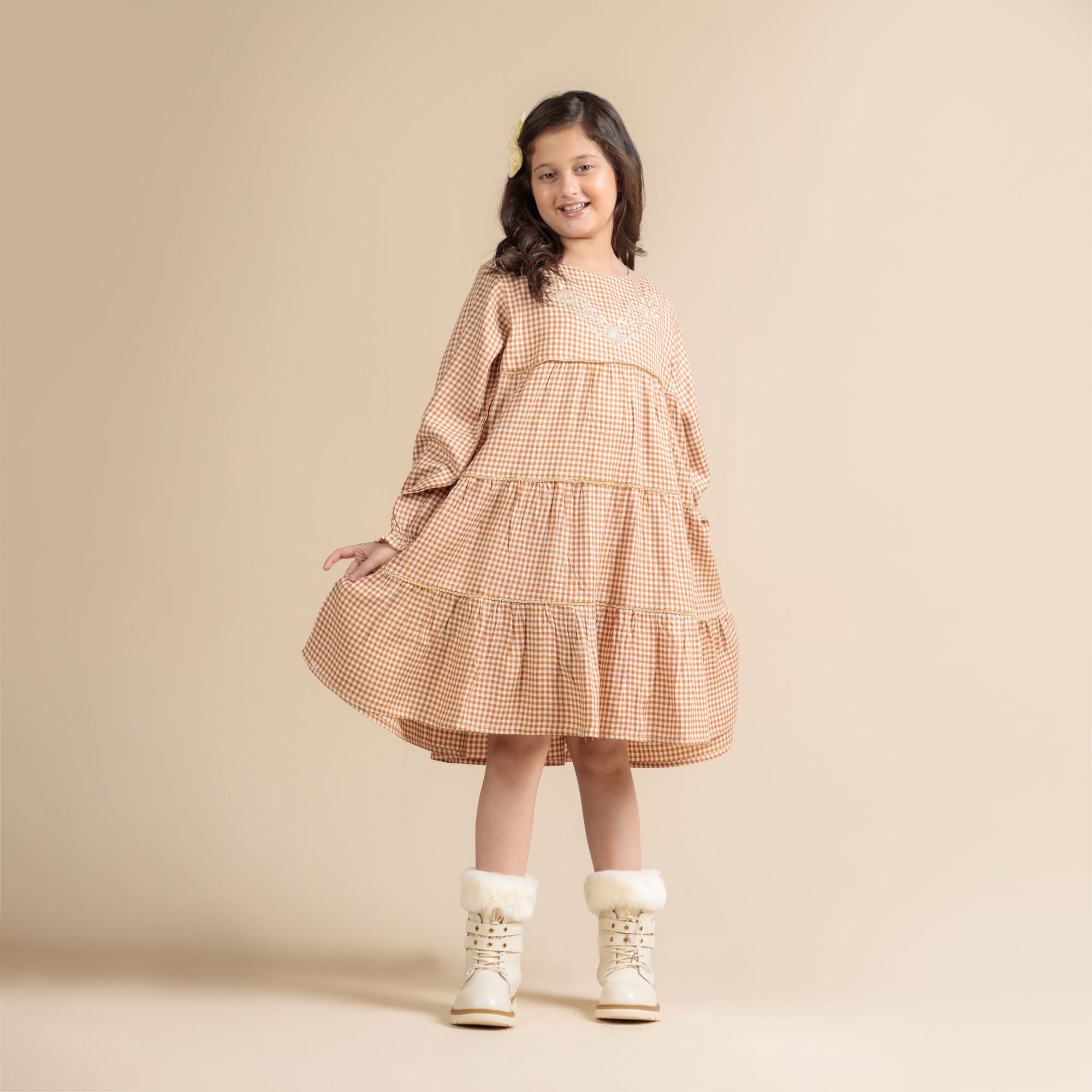 Honeycomb Gingham Top