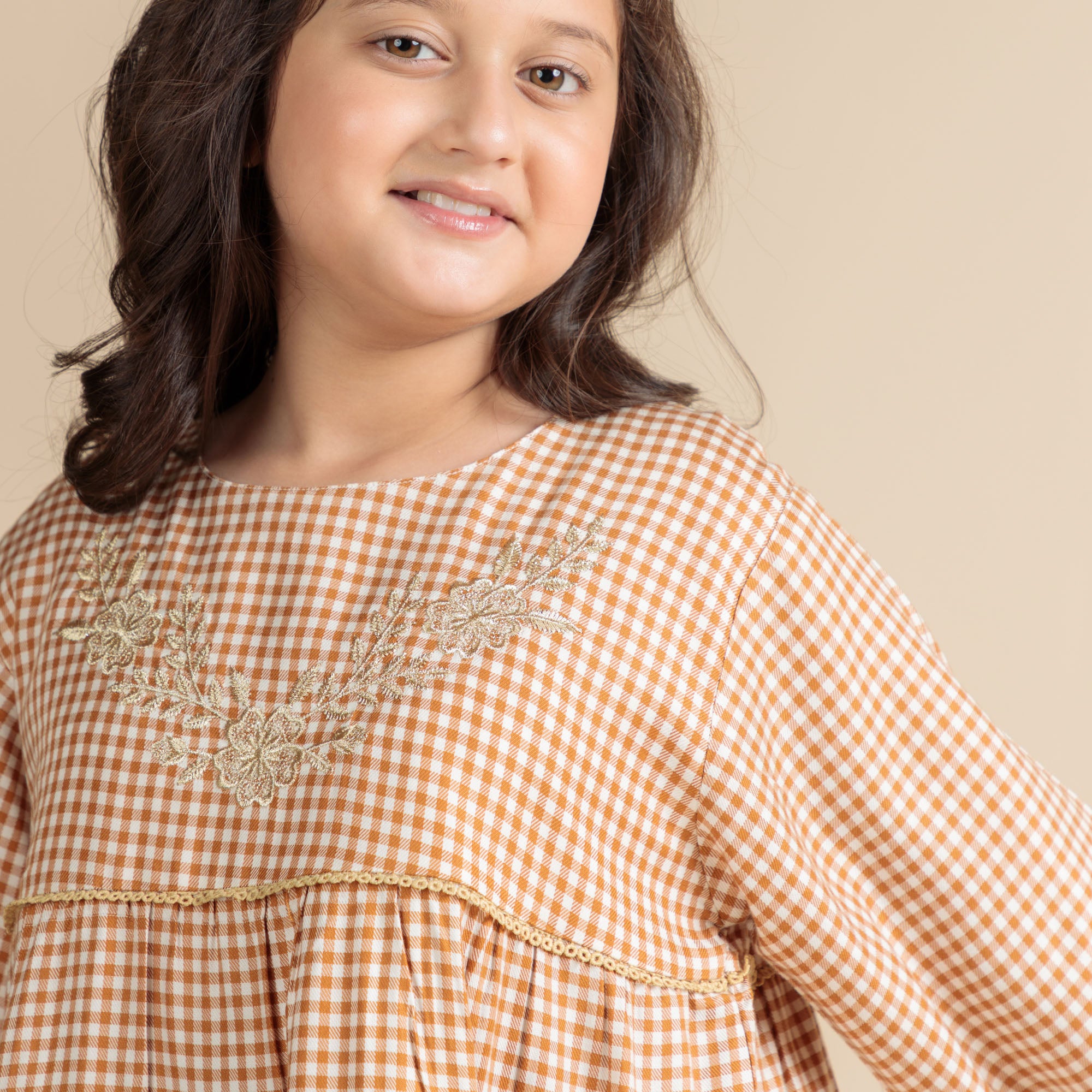 Honeycomb Gingham Top