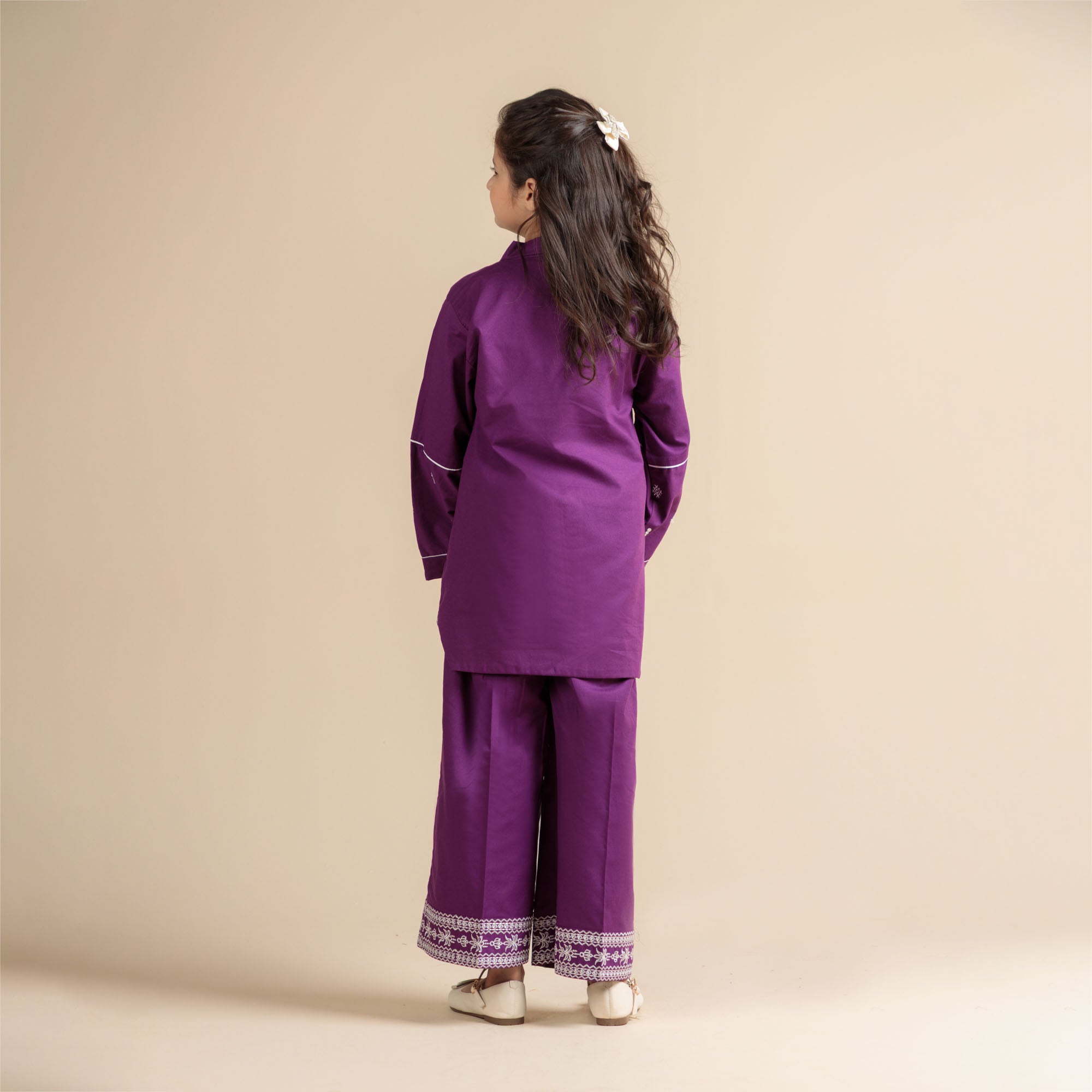 Purplish Charm Embroidered Two-Piece