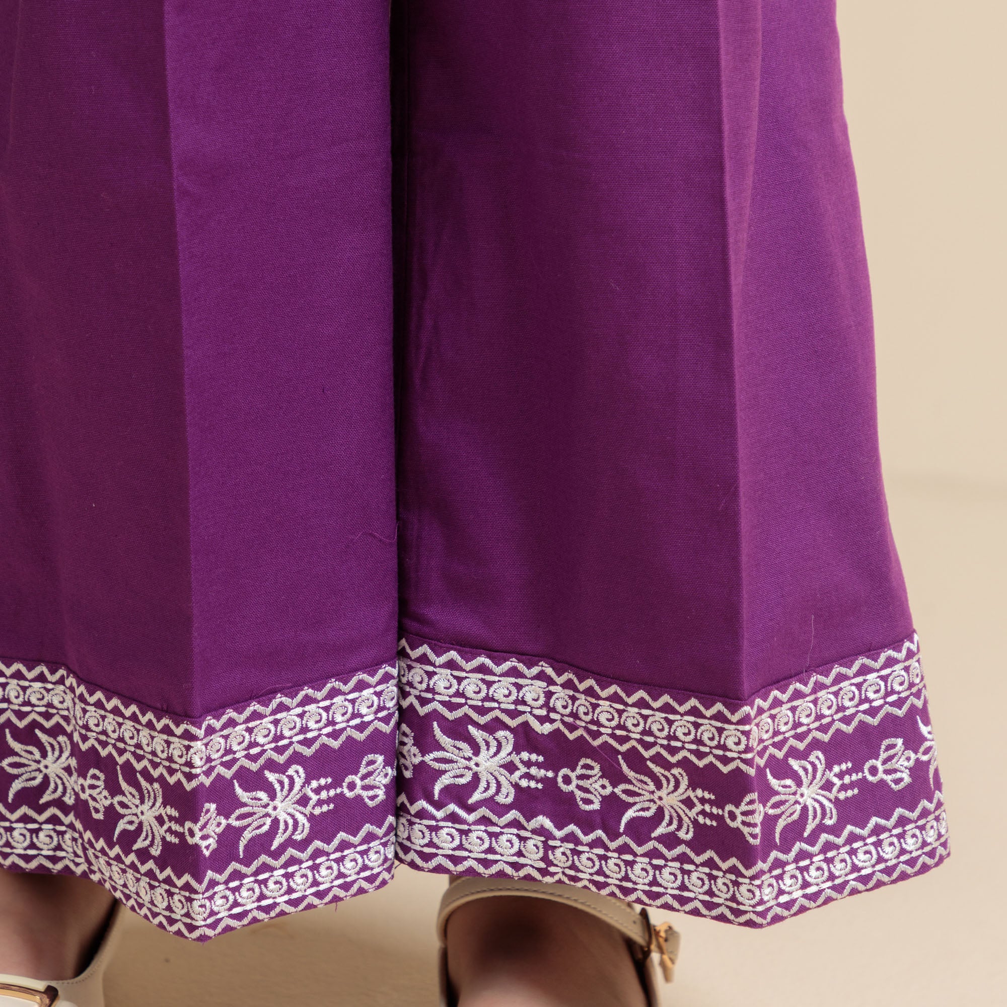 Purplish Charm Embroidered Two-Piece