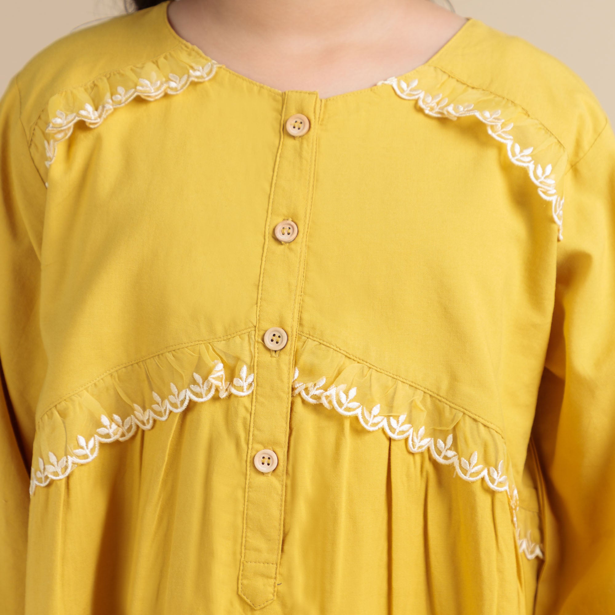 Mustard Buttoned Top