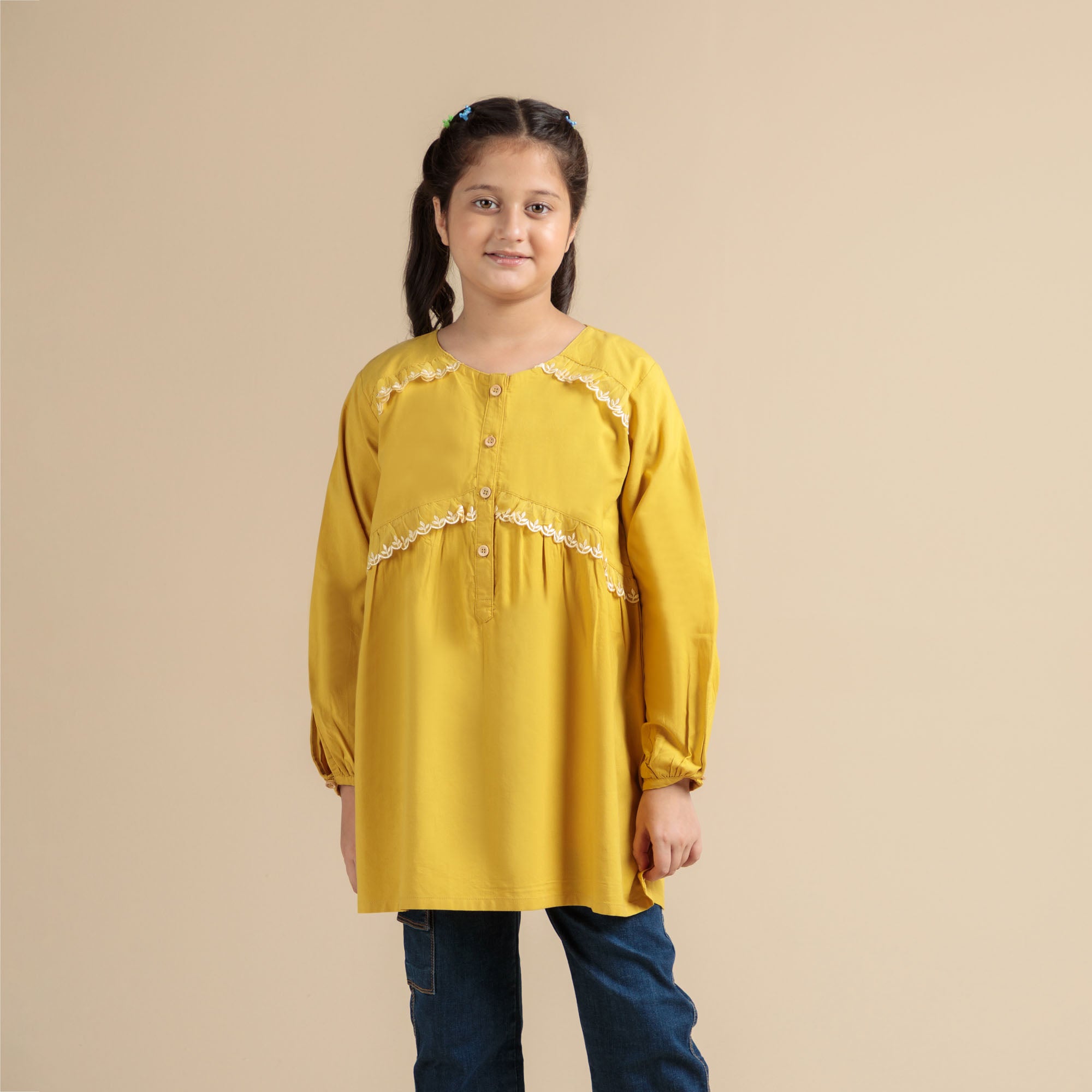 Mustard Buttoned Top