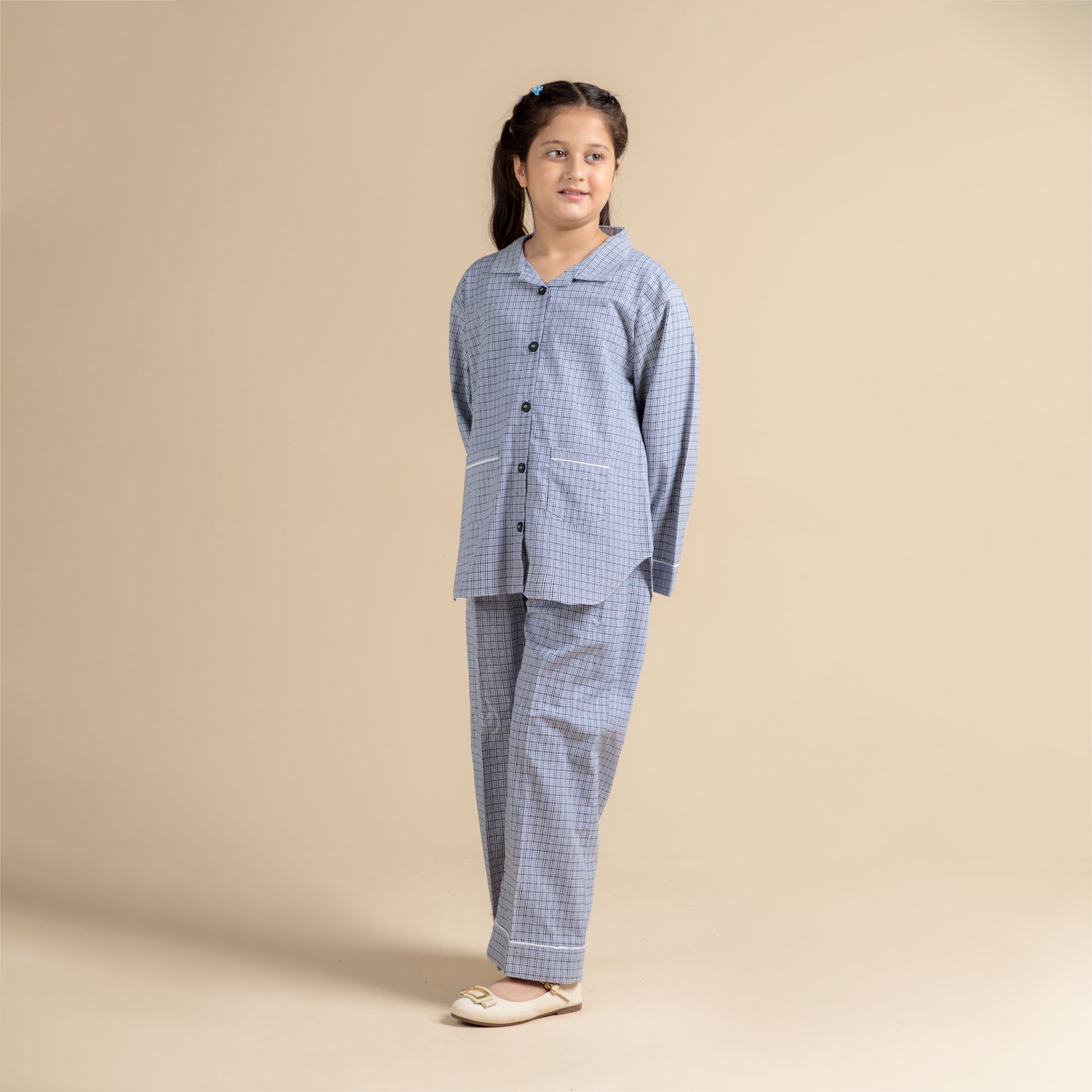 Blue Box Check Night Suit