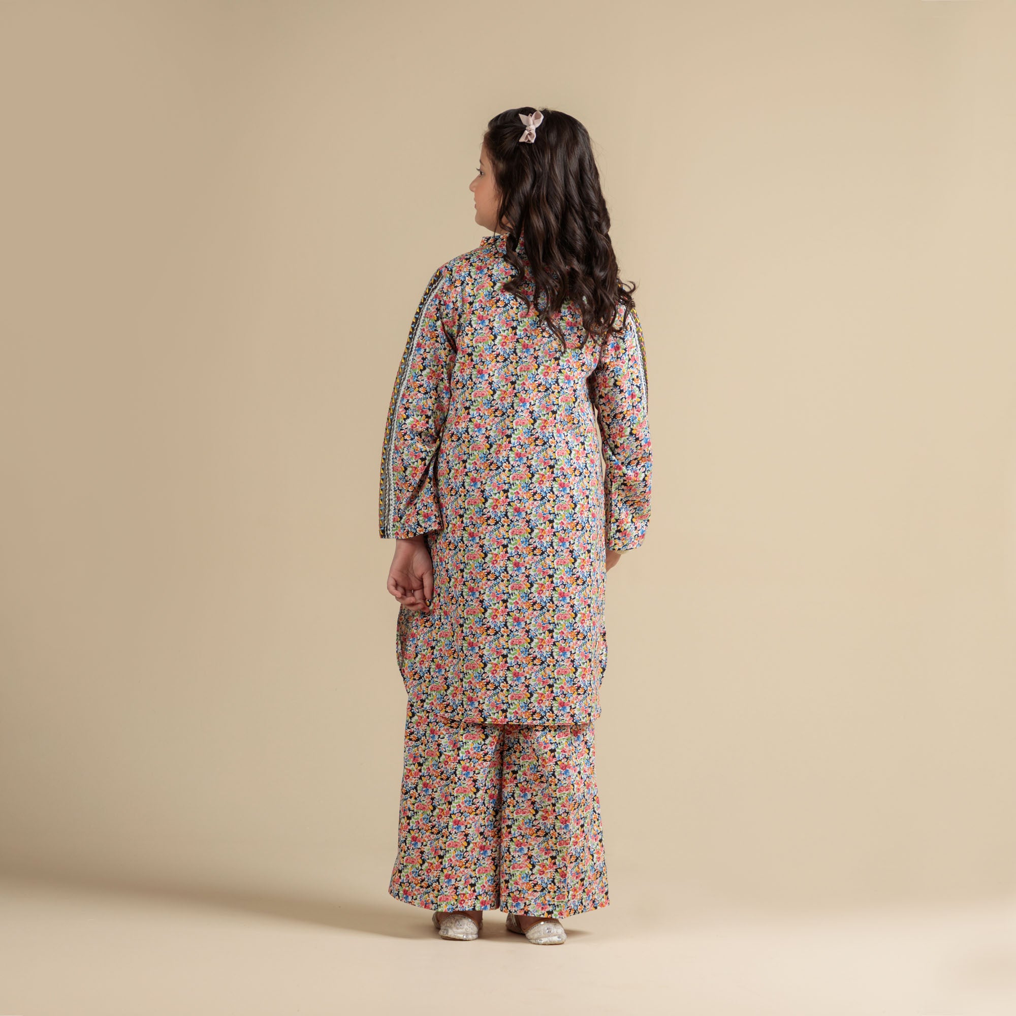 Multi-Floral Embroidered Two-Piece