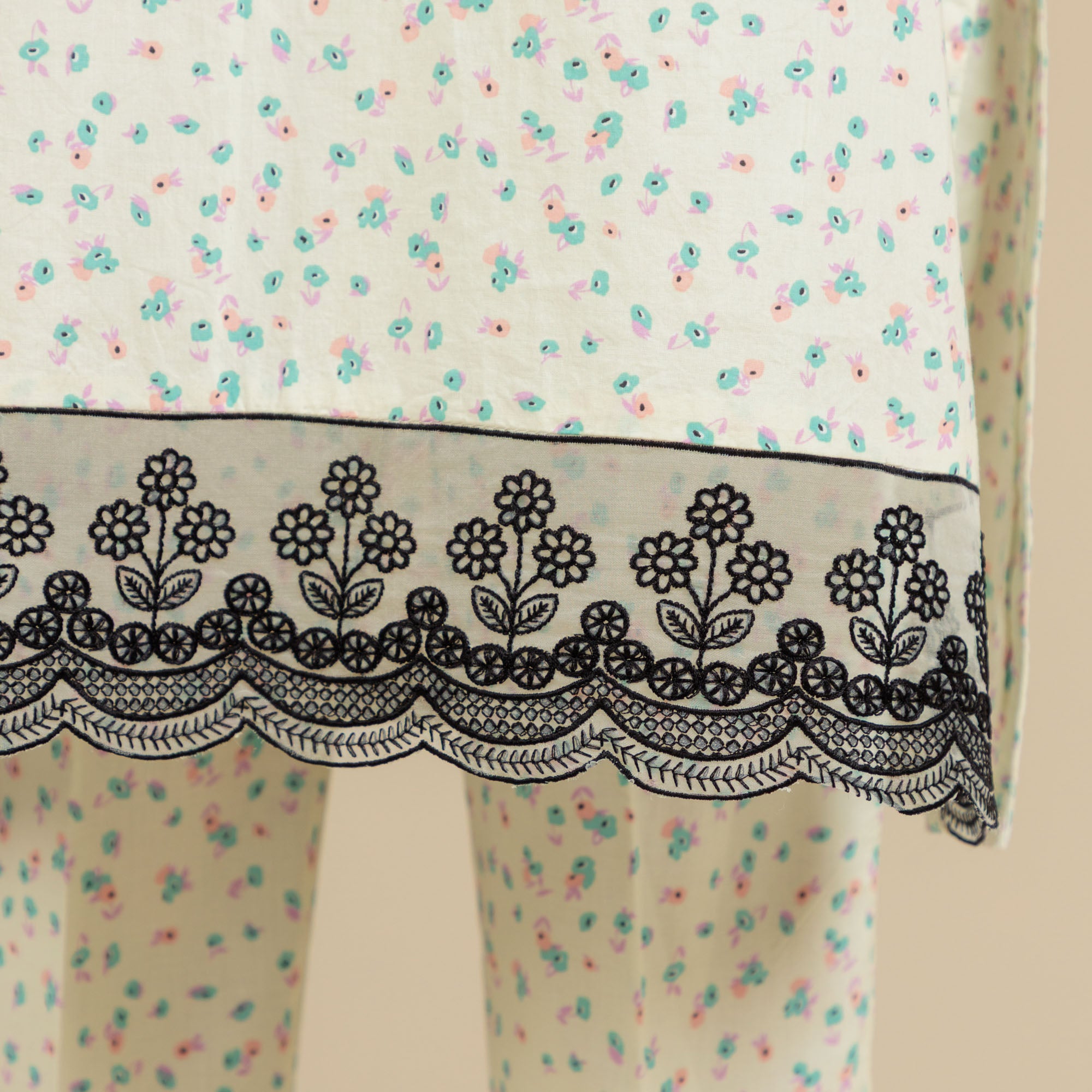 Pastel Mist Embroidered Two-Piece