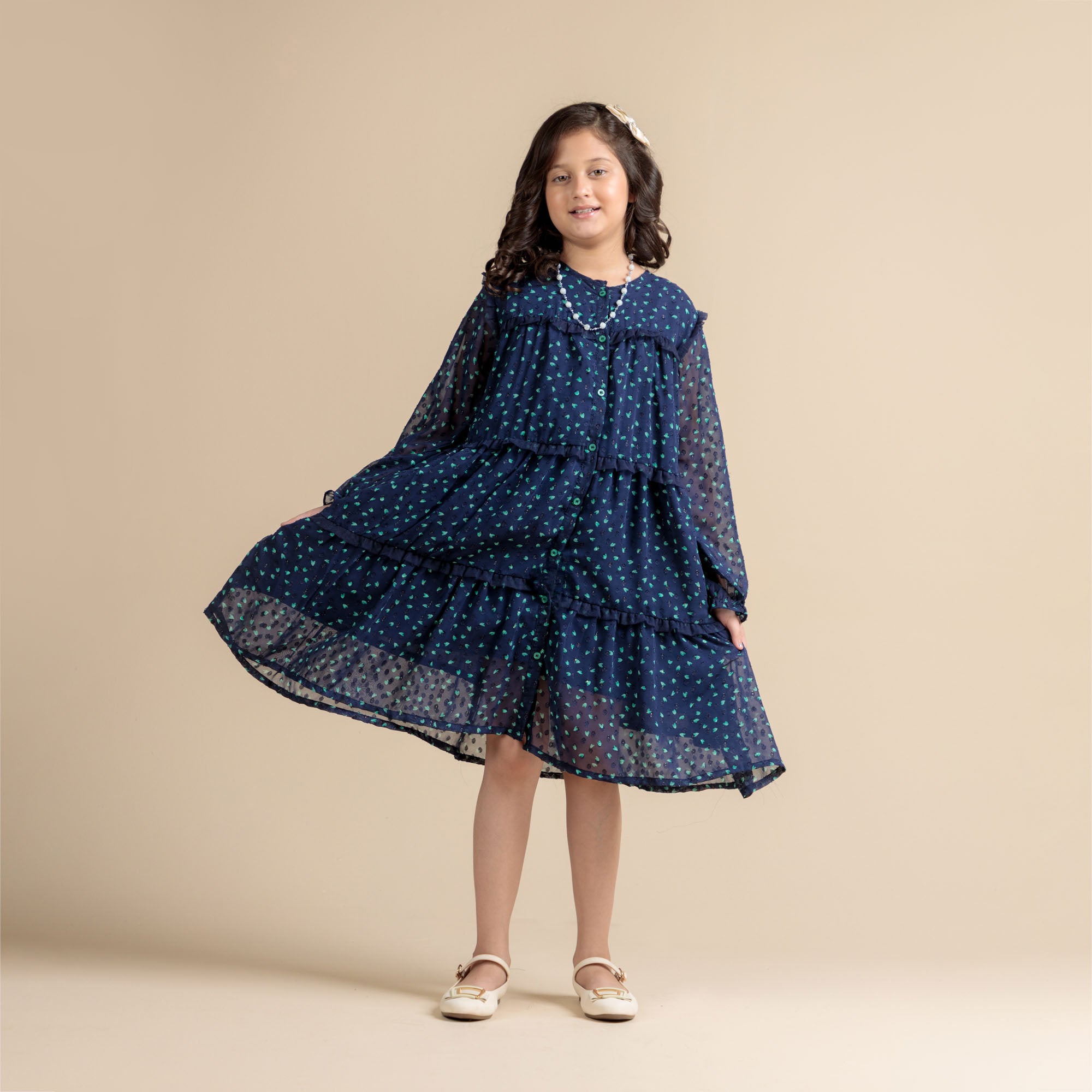 Sapphire Glow Tiered Top
