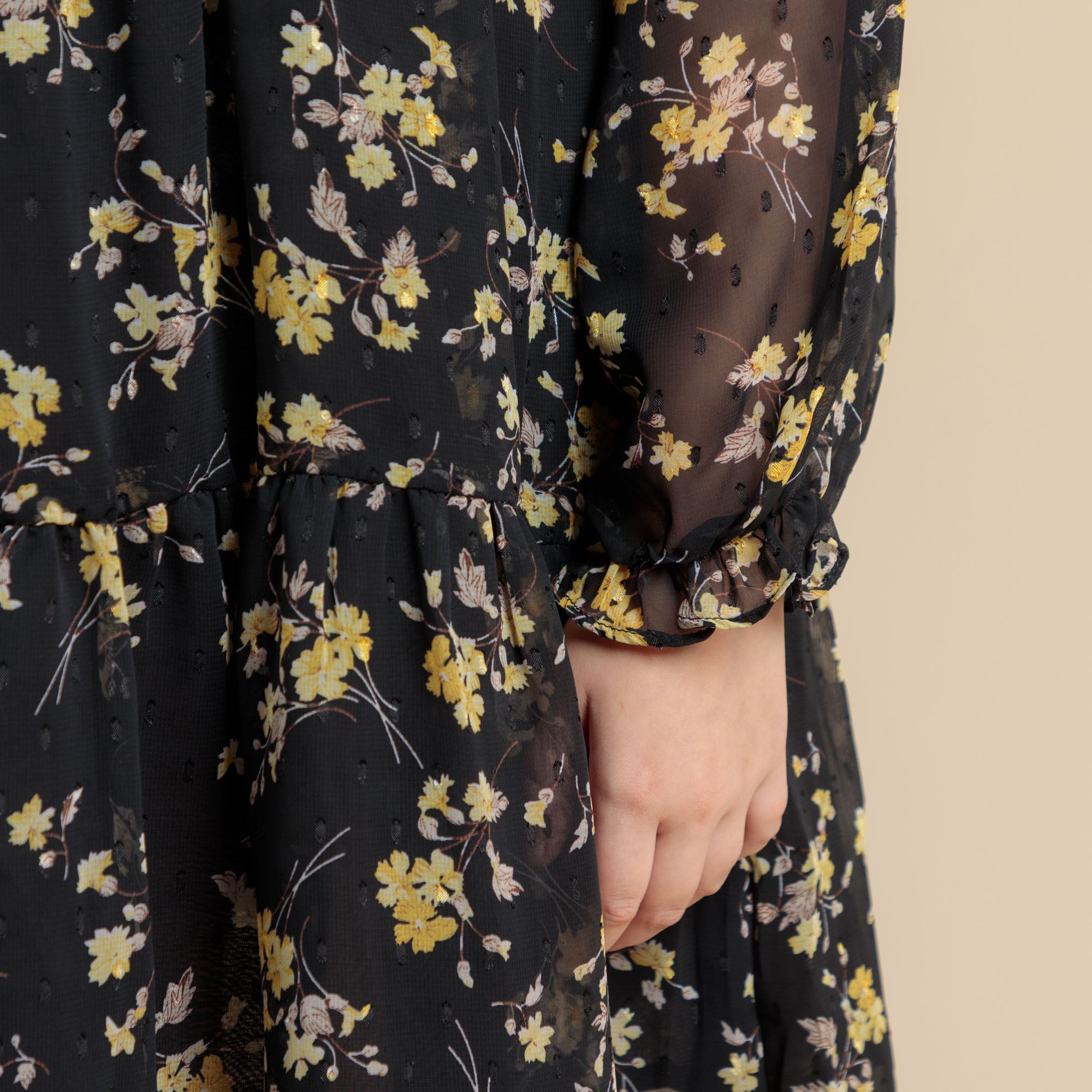 Black Dust Floral Frock