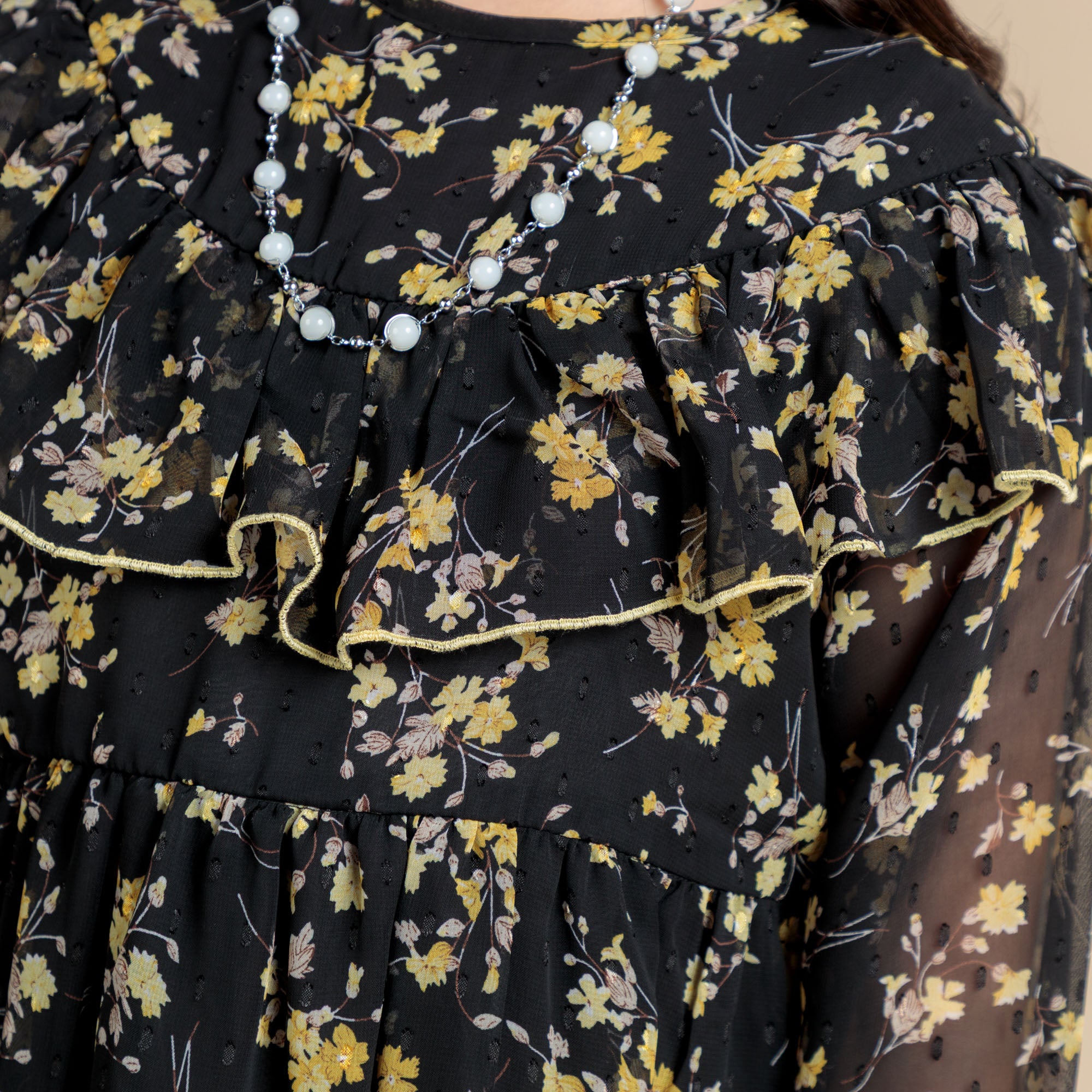 Black Dust Floral Frock