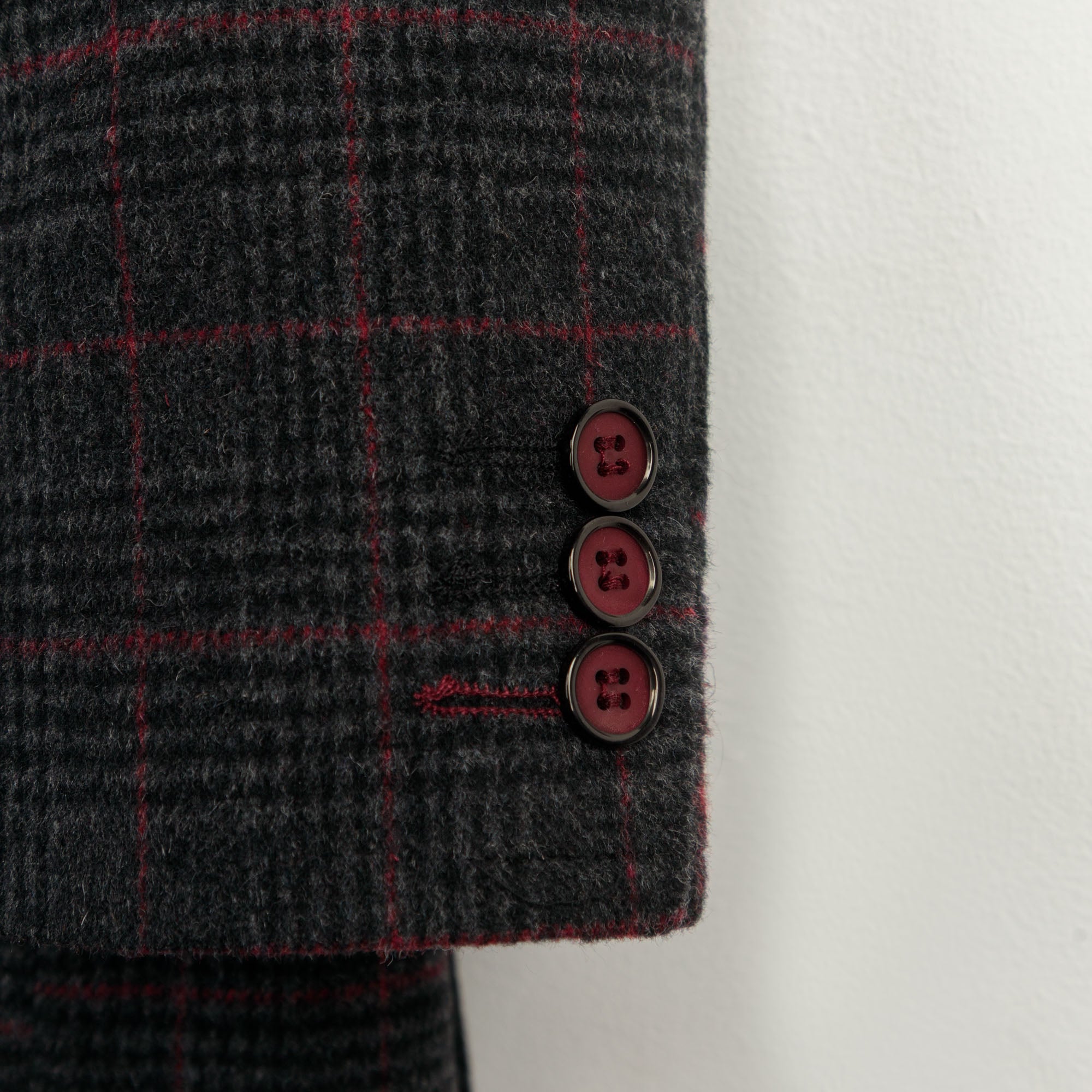 Ebony Maroon Check Blazer
