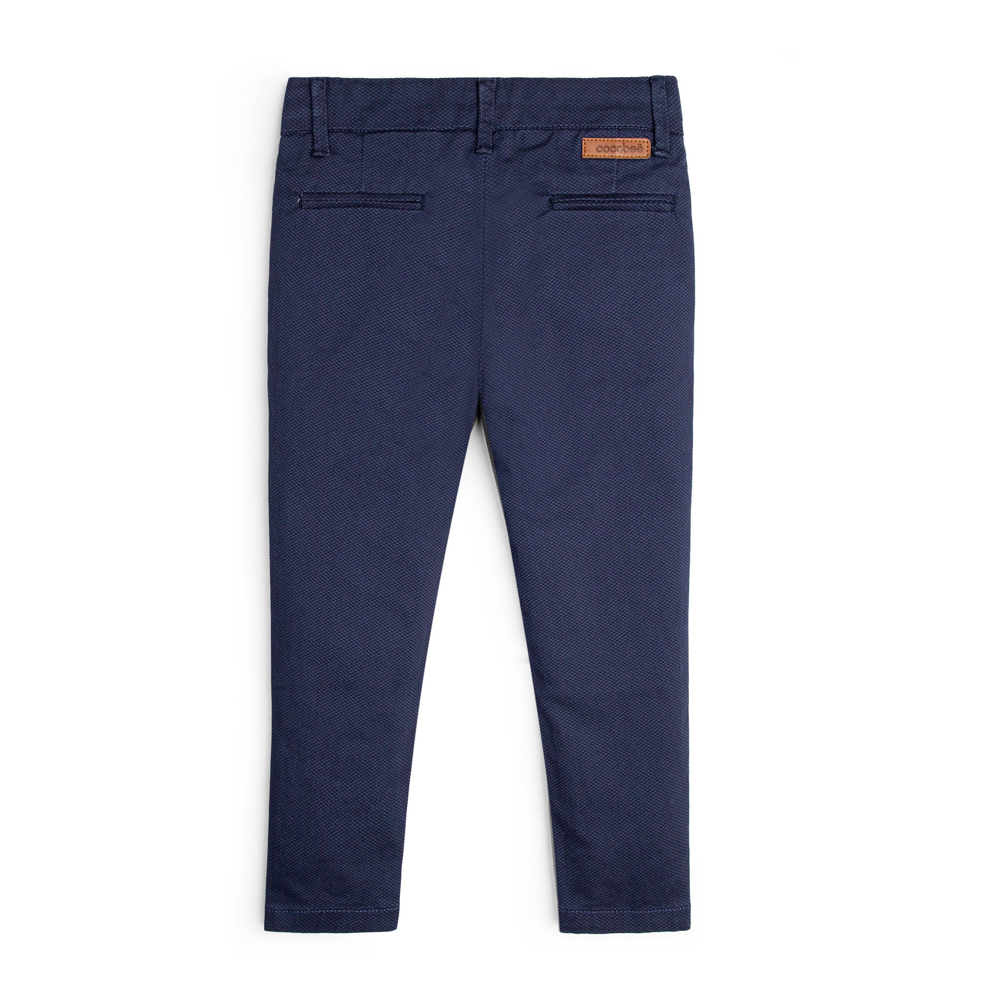 Micro Check Cotton Pant-Navy Blue