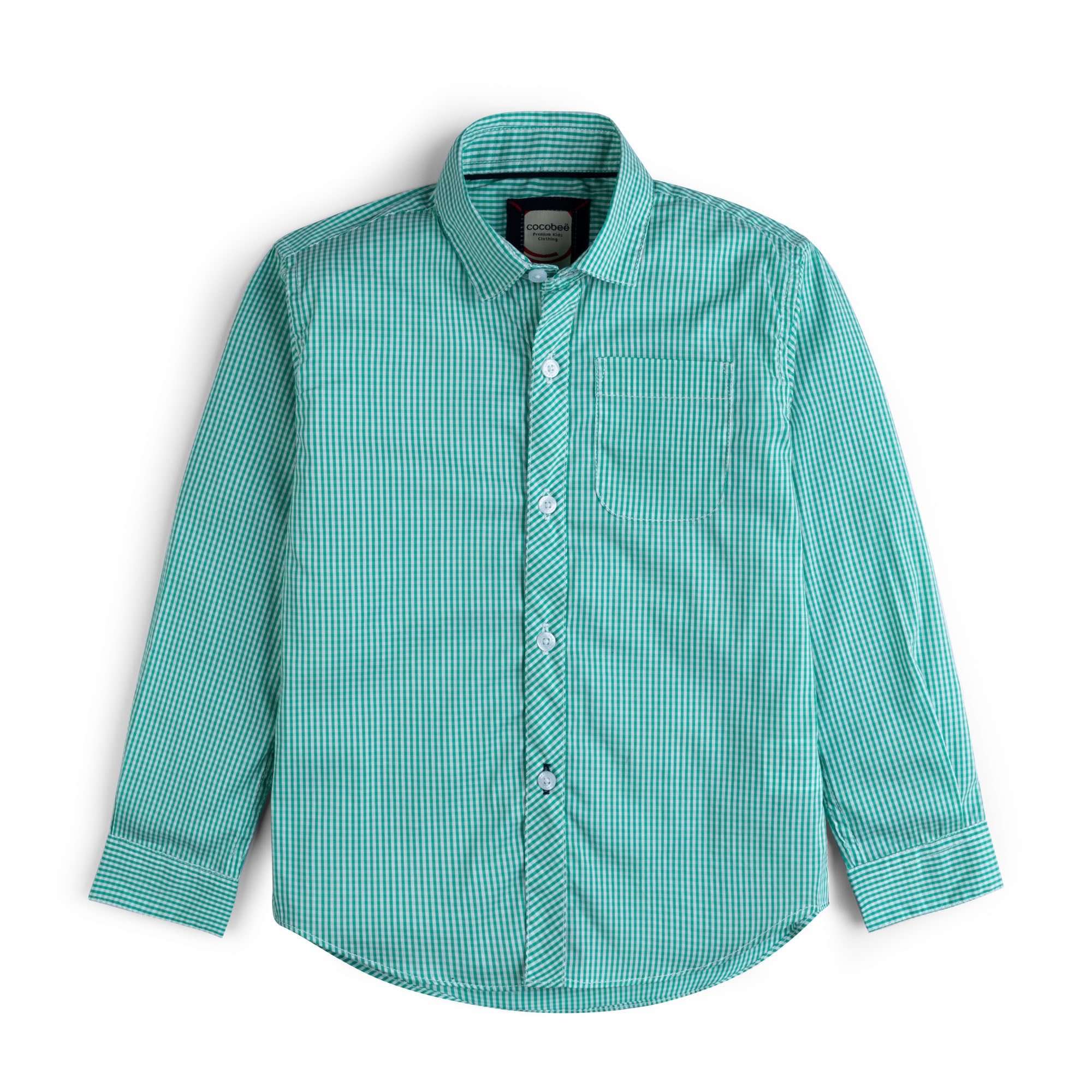 Mint Green Checkered Dress Shirt