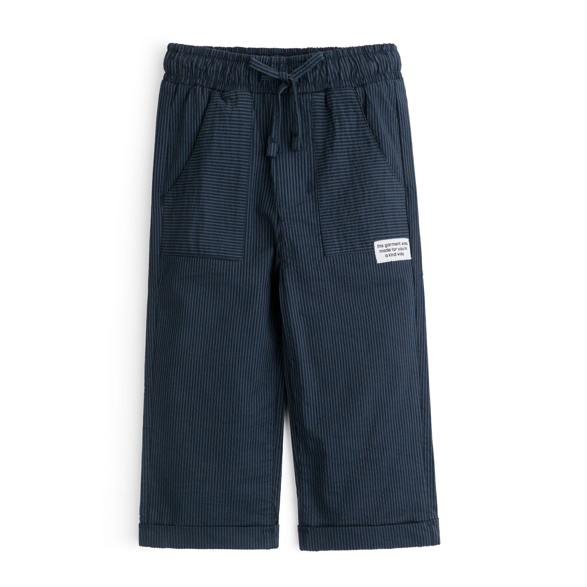 Navy Pinstripe Casual Trouser