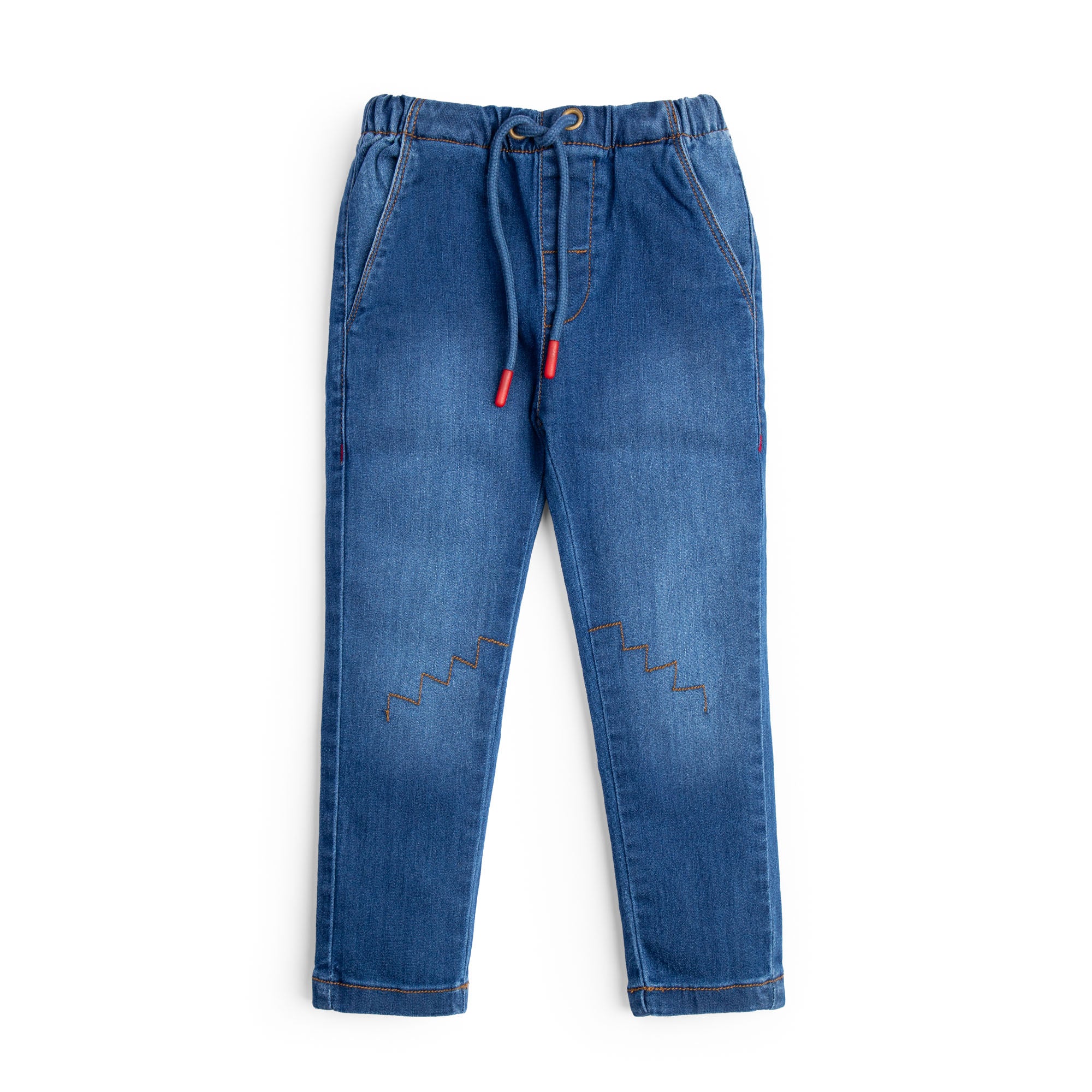 Blue Elasticated Denim Pant