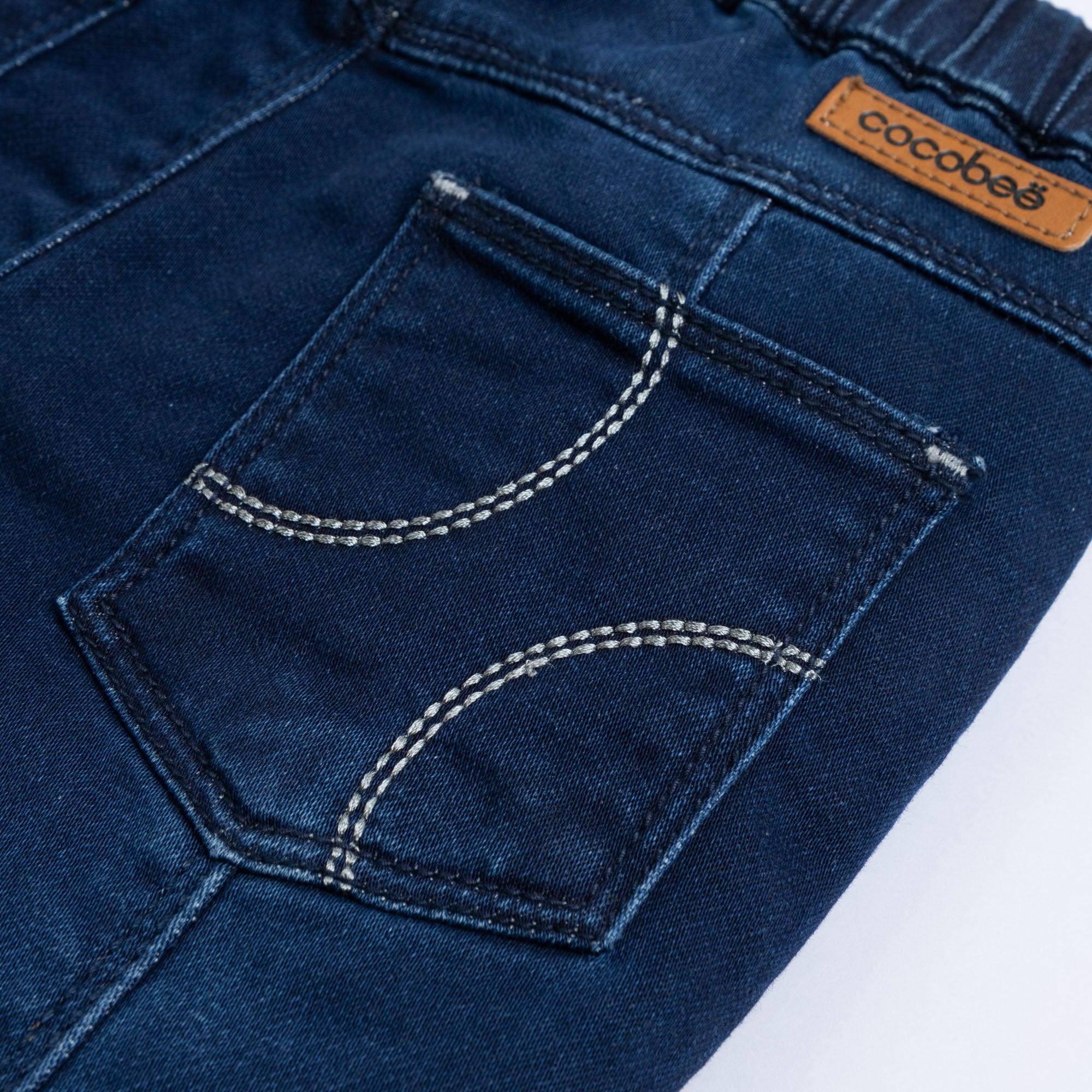 Elasticated Blue Denim Trouser