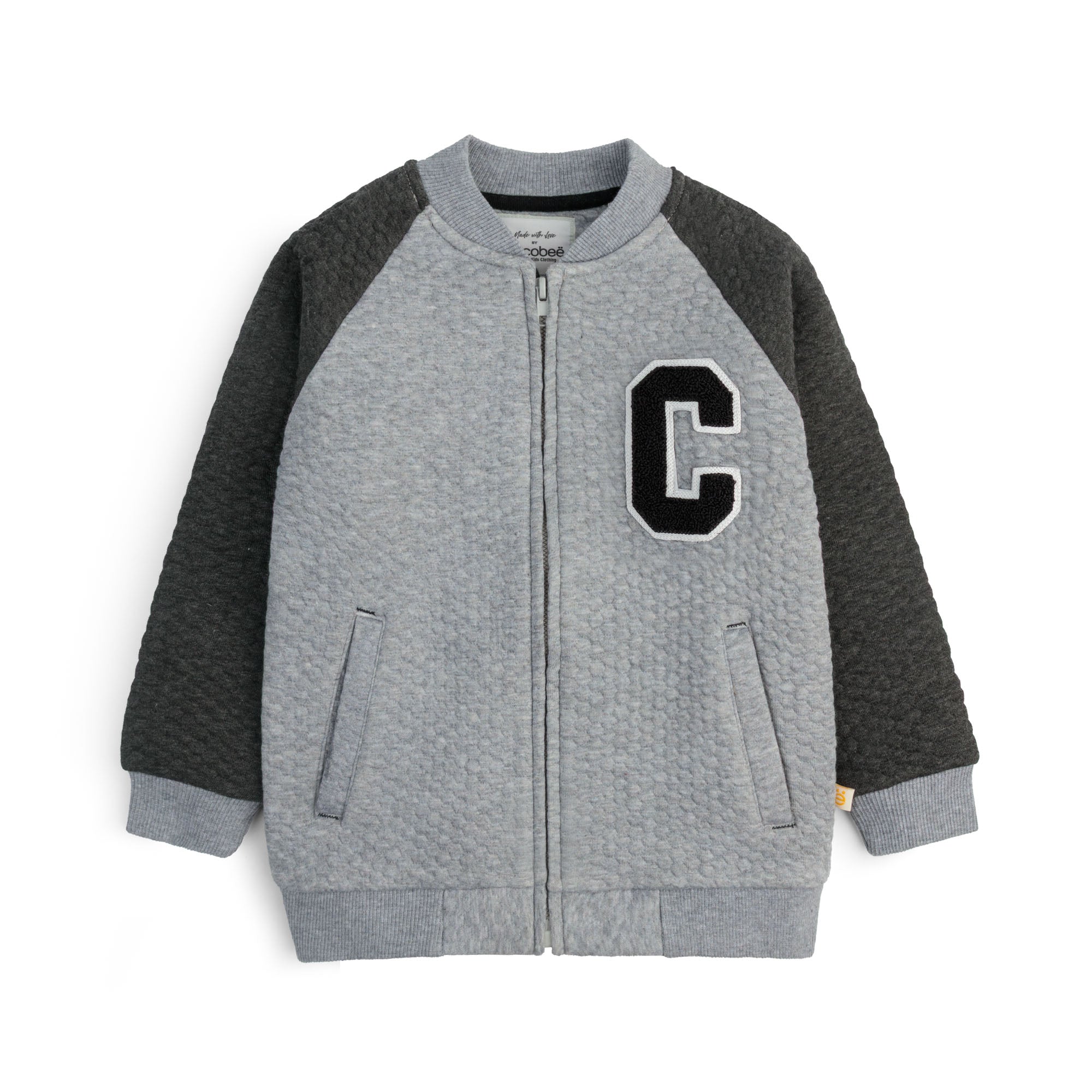 Ash Grey Raglan Varsity Jacket – cocobee