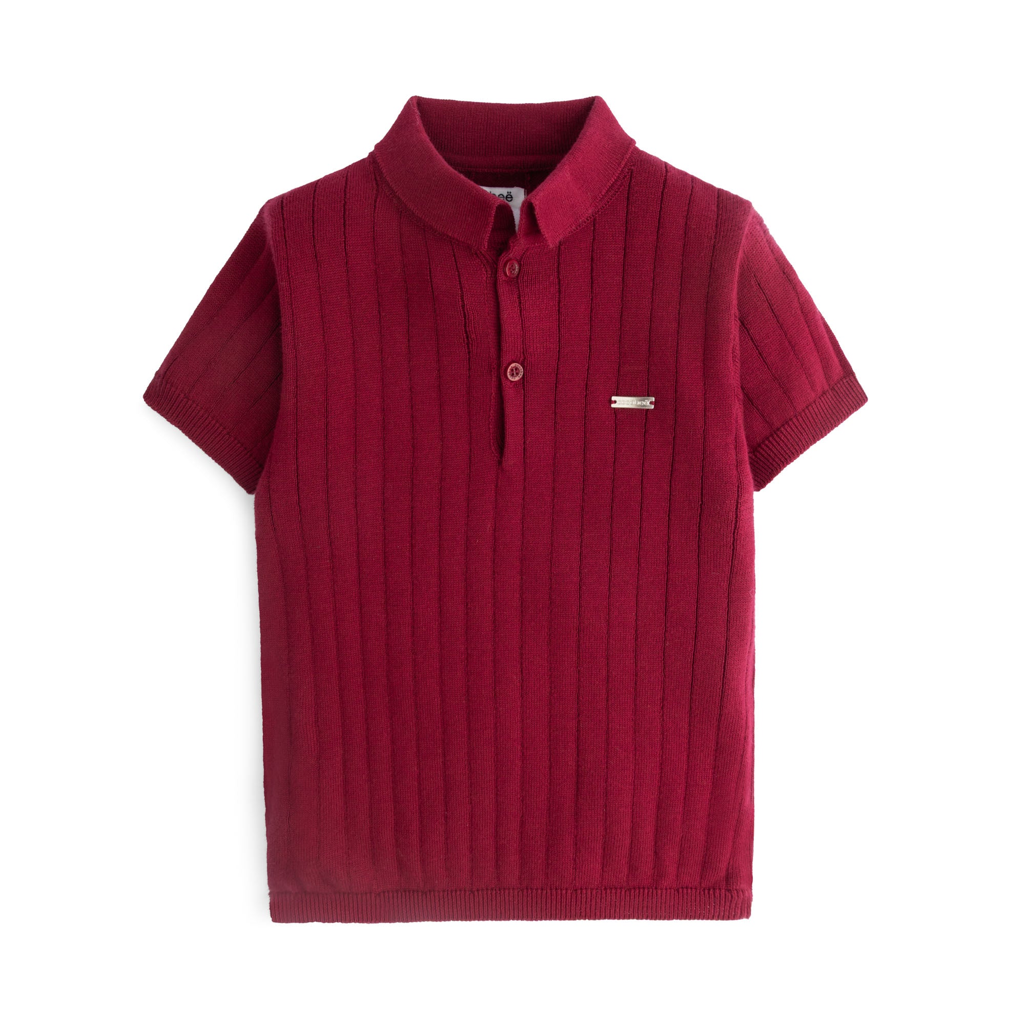 Burgendy Knitted Texture Polo