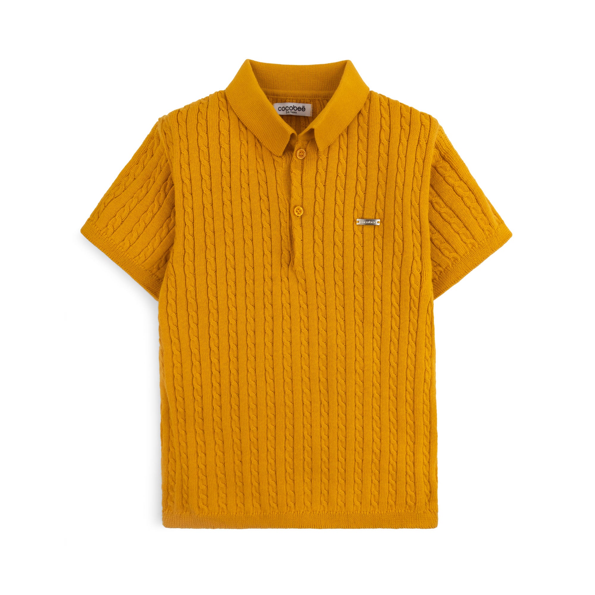 Mustard Knitted Texture Polo