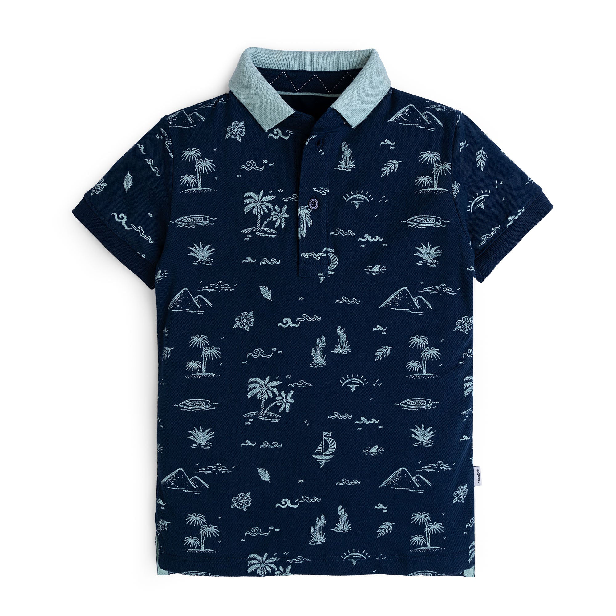 Printed Blue Summer Polo shirt