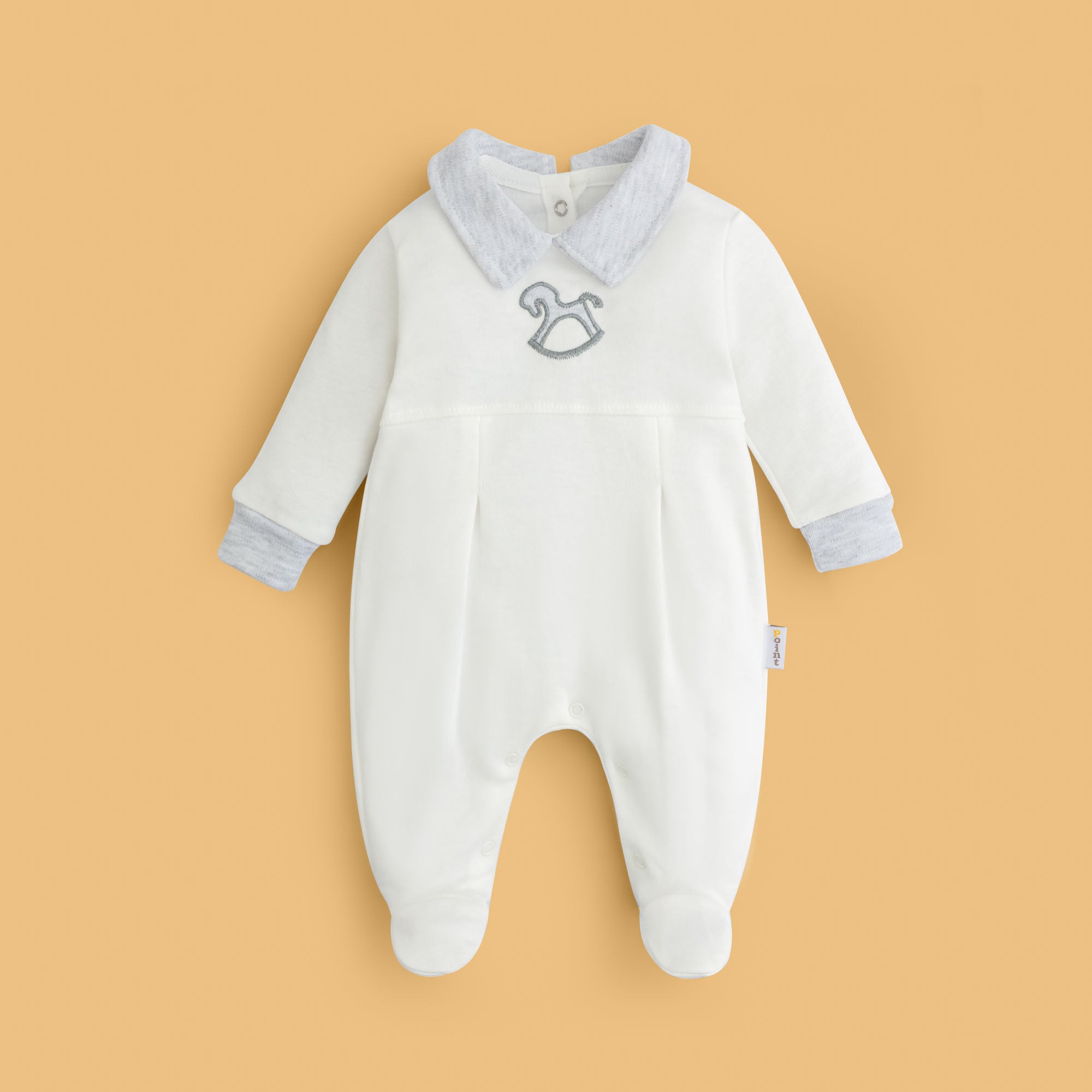 Grey Trim Romper Set