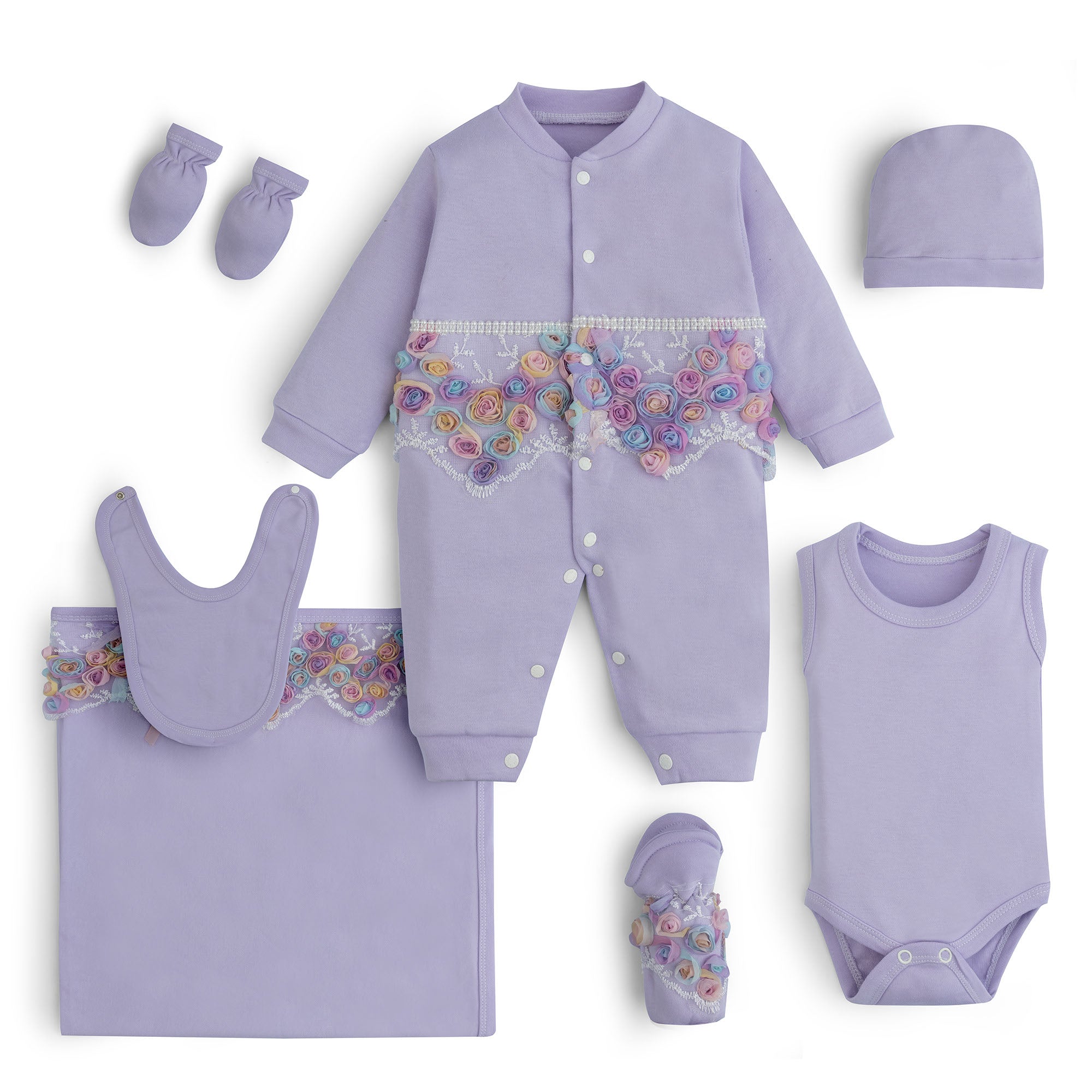 Floral Petal Infant Romper Pack