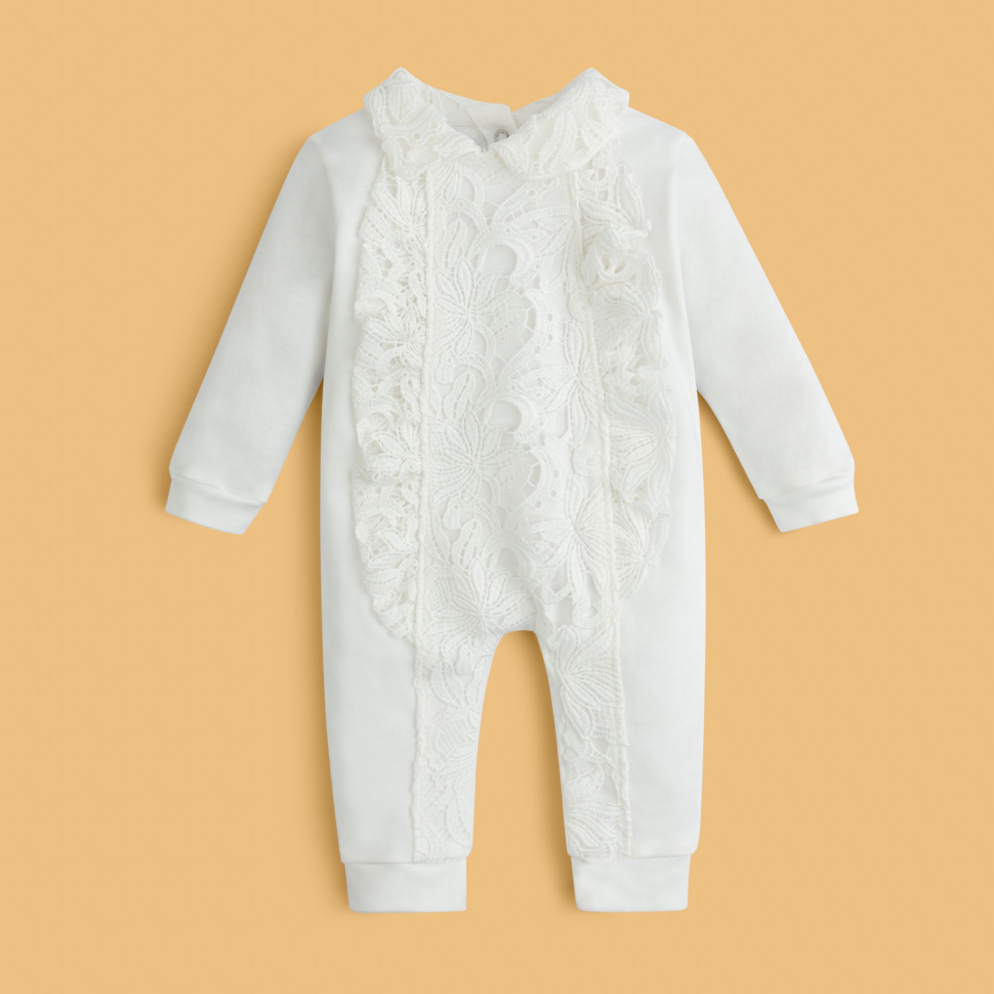Ivory Lace & Knit Baby Set