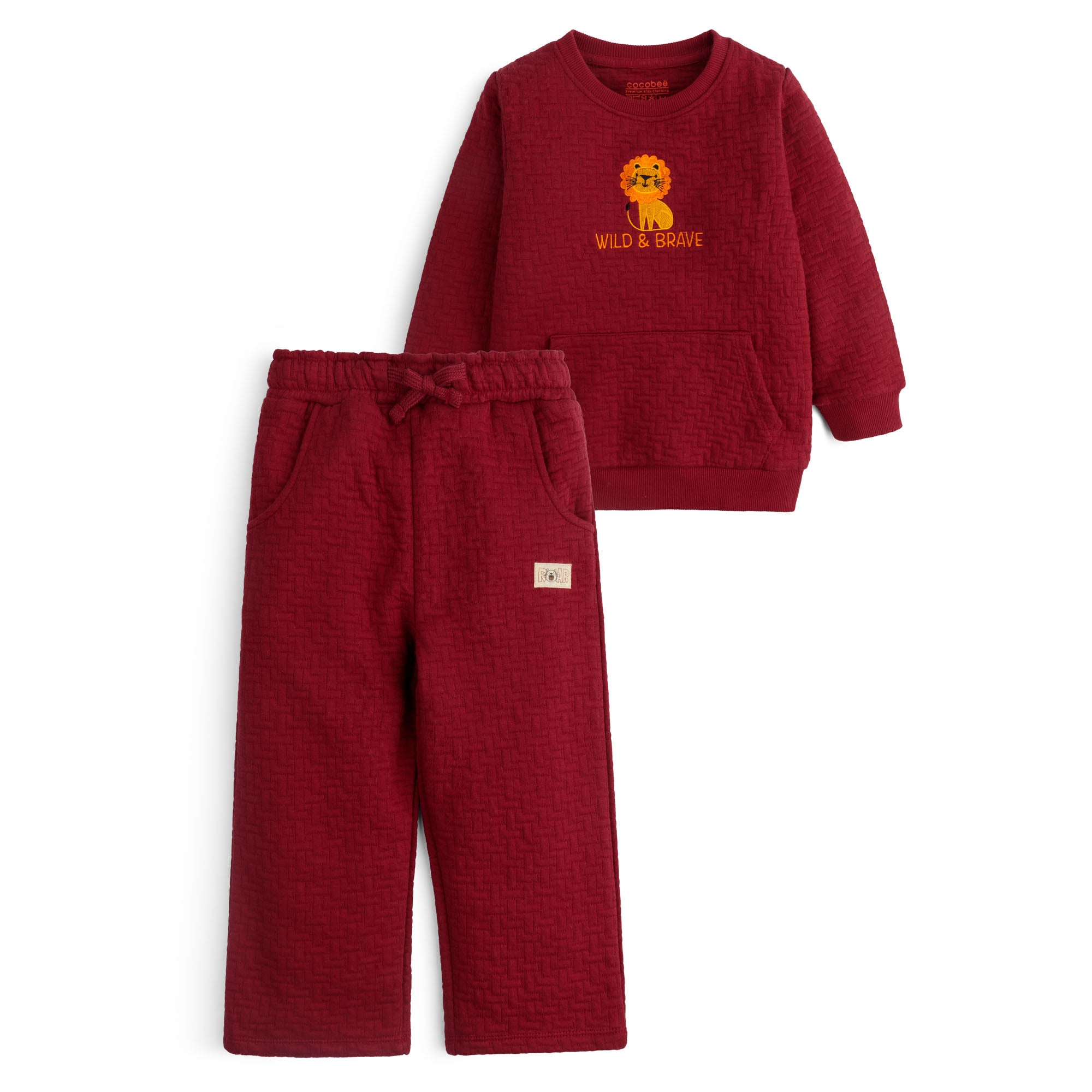 Maroon Textura Two-Pack