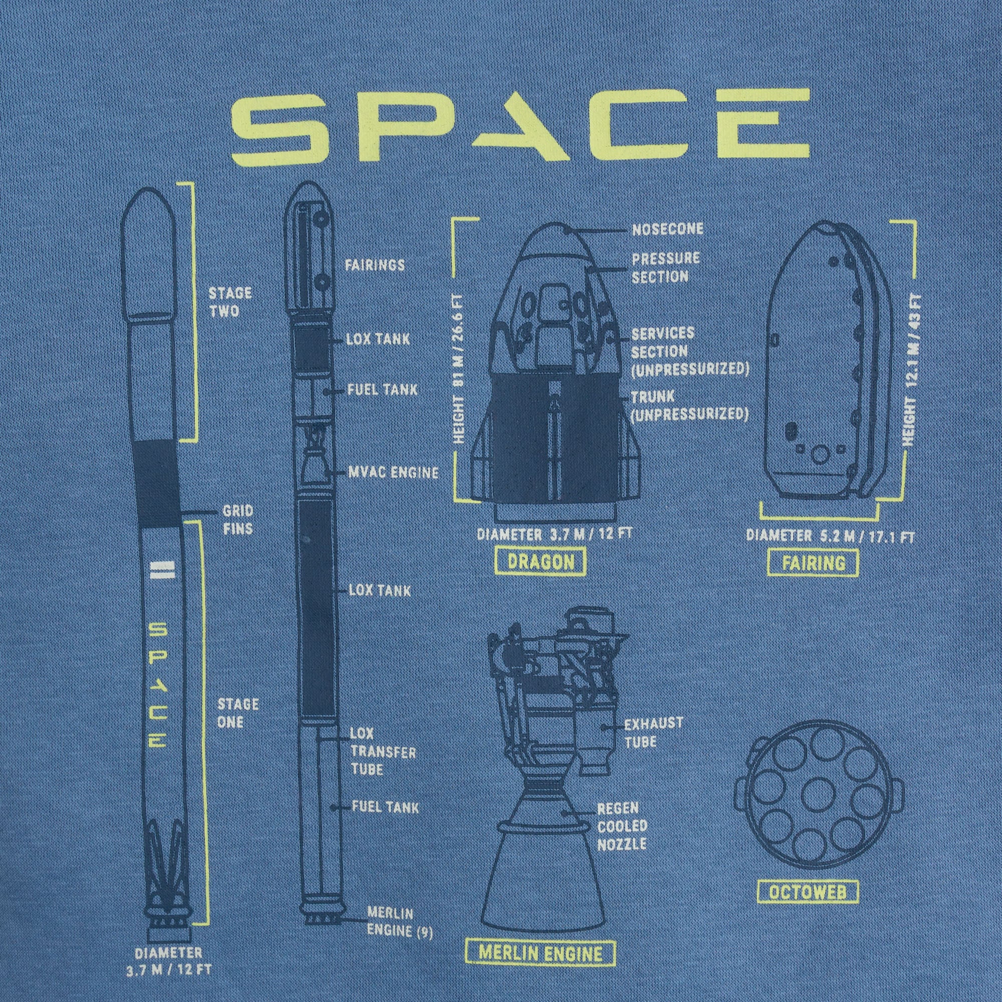 Slate Blue Printed Sweatshirt