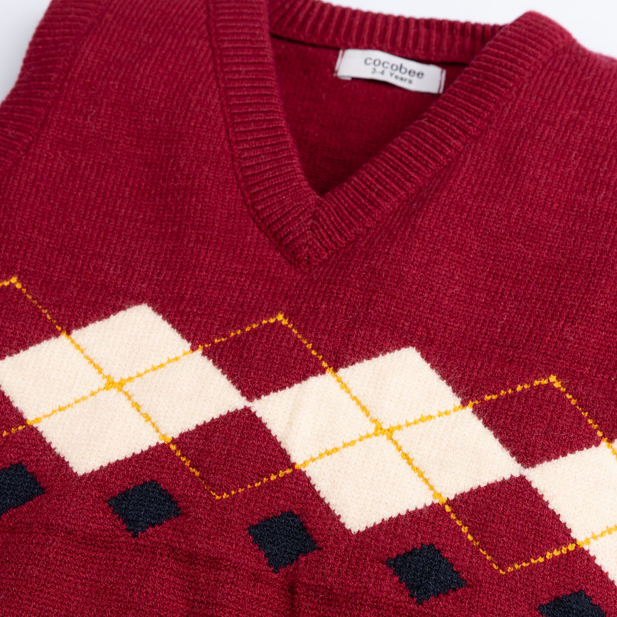 Maroon Argyle Sweater