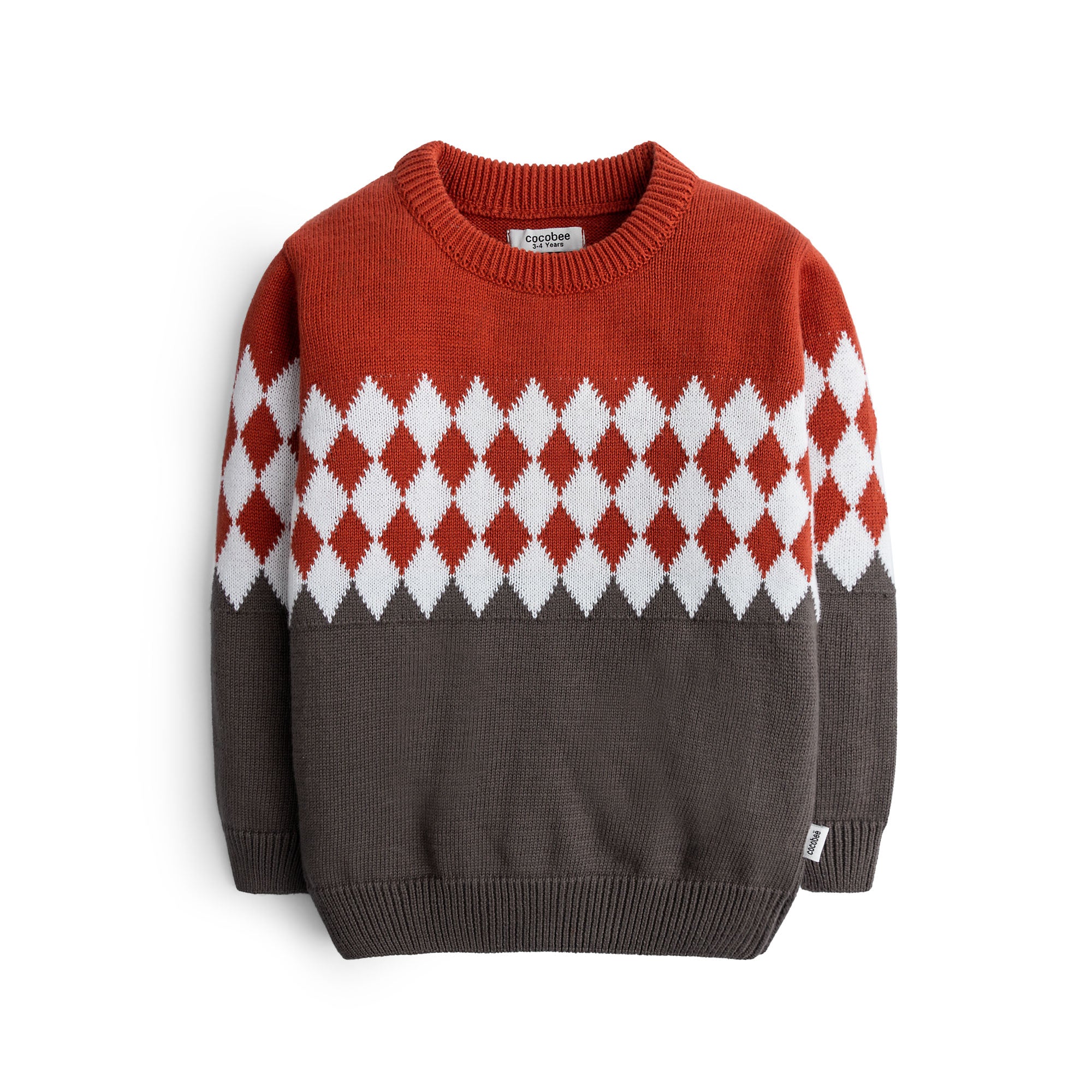 Rusty Grey Check Sweater