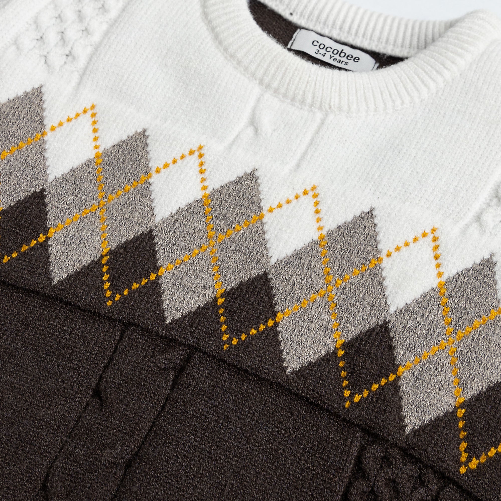 Color-Block Argyle Sweater