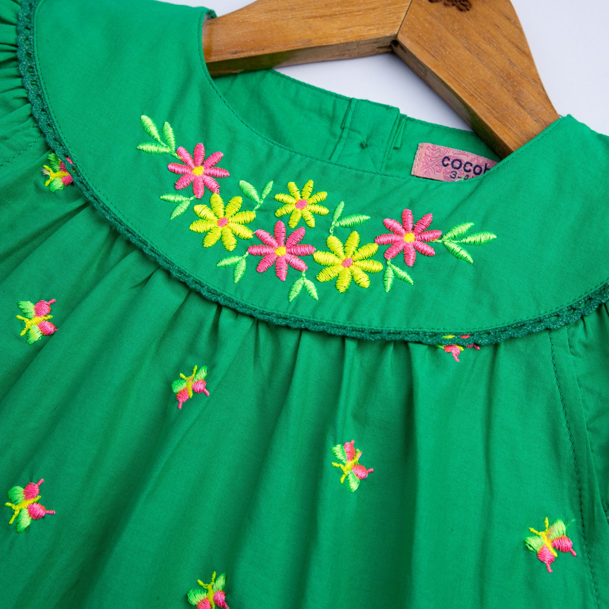 Vibrant Green Embroidered Top