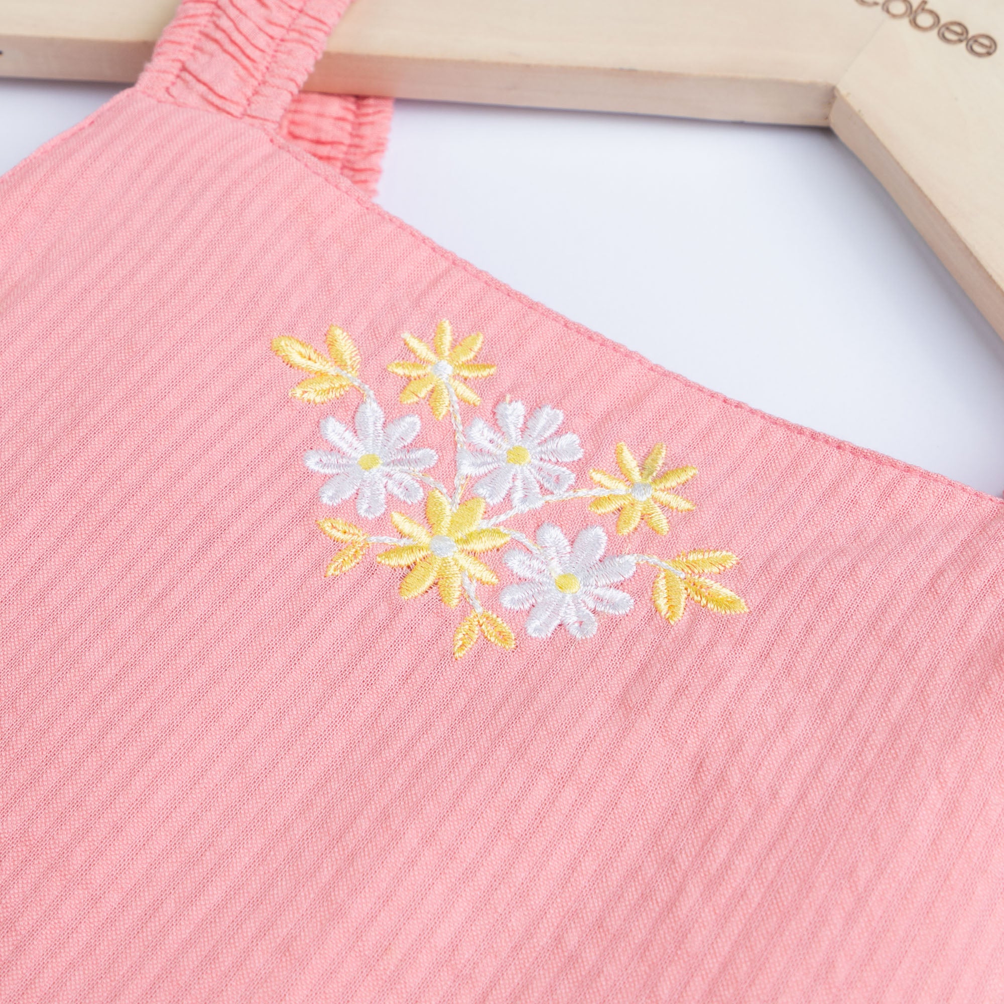 Stripping Pink Embroidered Top