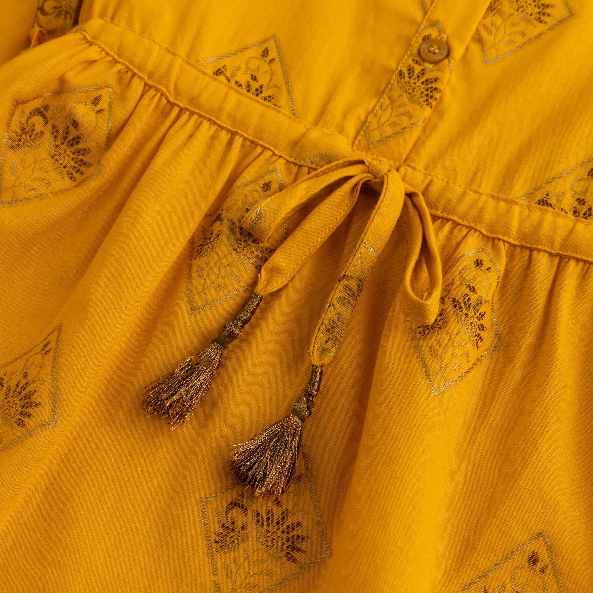 Mustard Flare Band Top