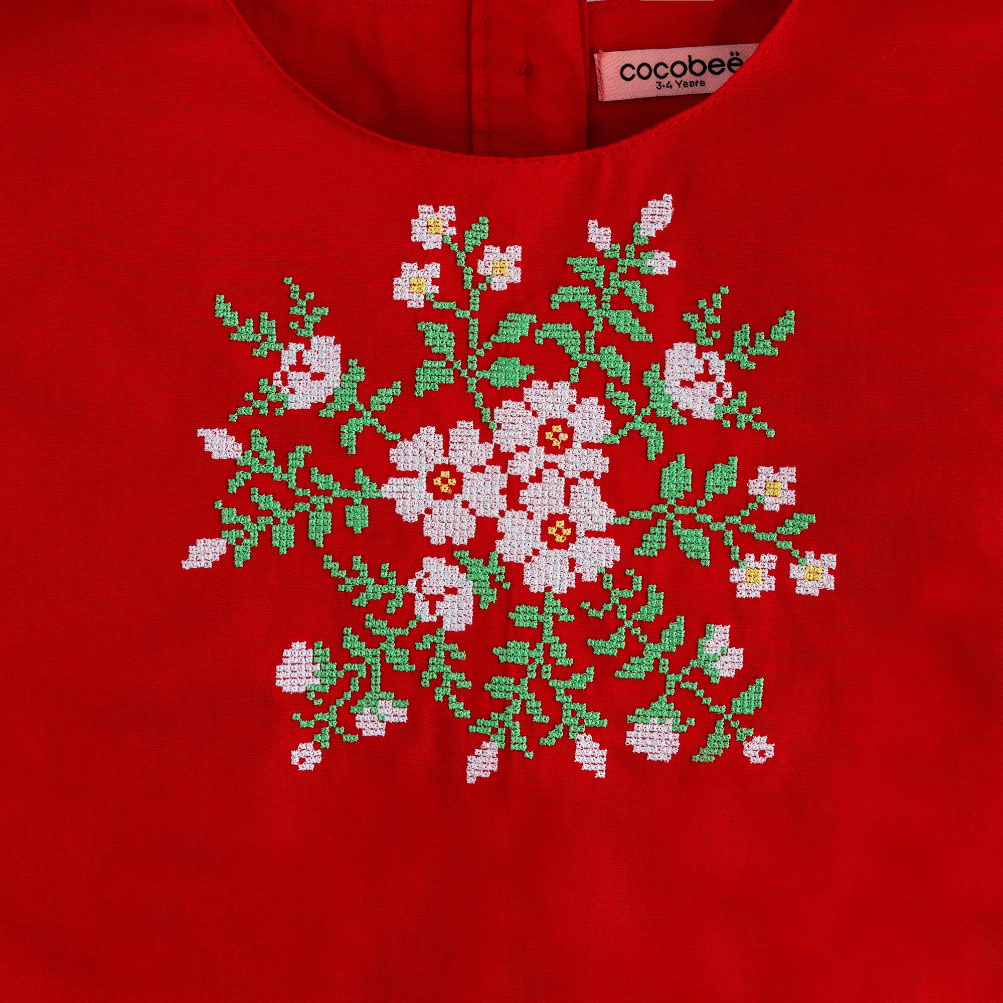 Floral Red Embroidered Top