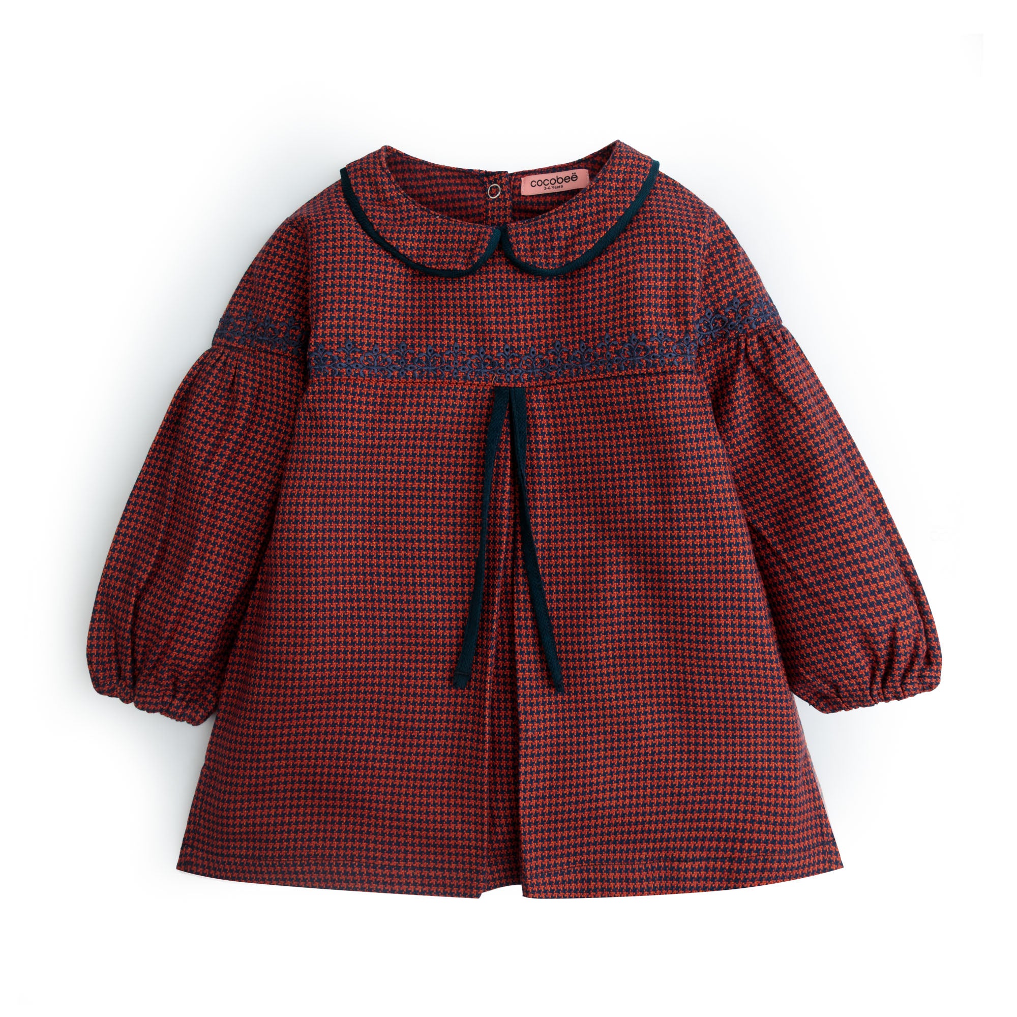 Retro Plaid Embroidered Top