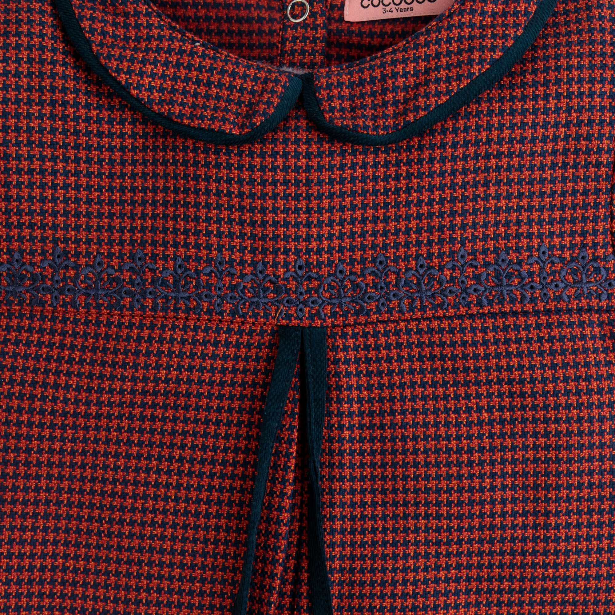 Retro Plaid Embroidered Top