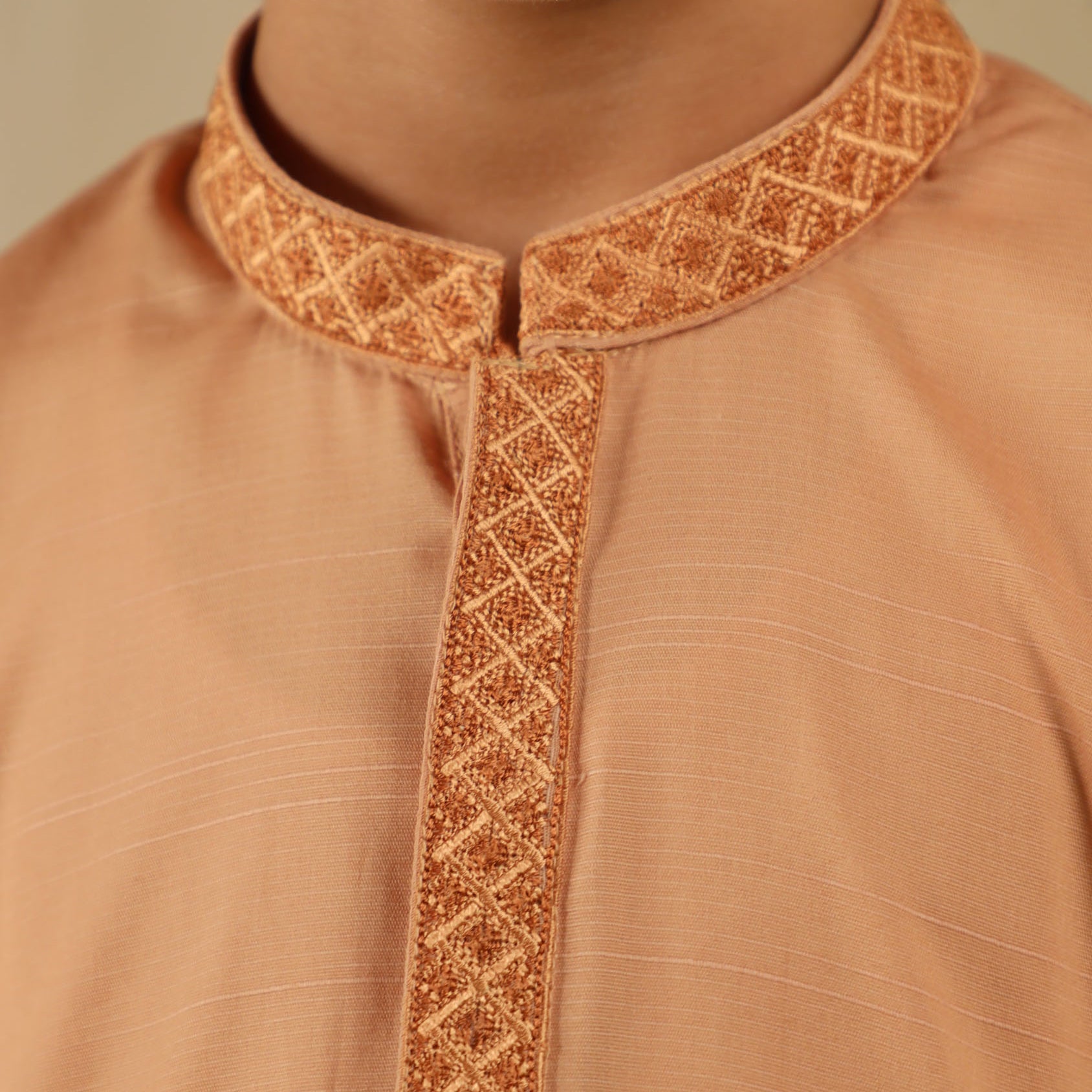 Peachy Regal Embroidered Suit