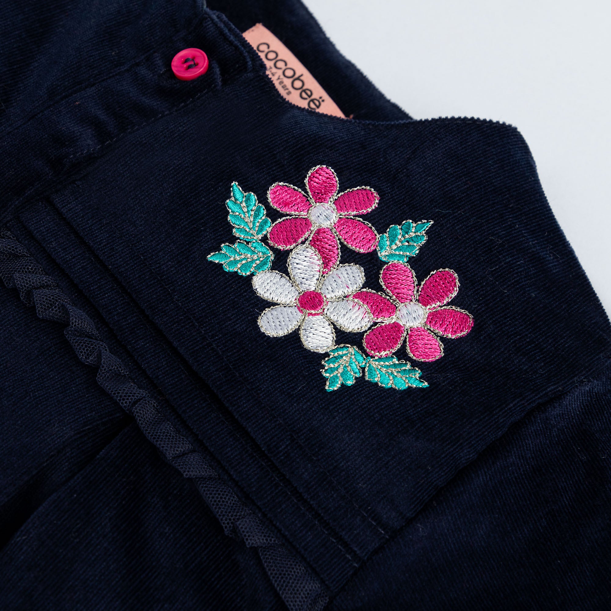 Blueberry Embroidered Top