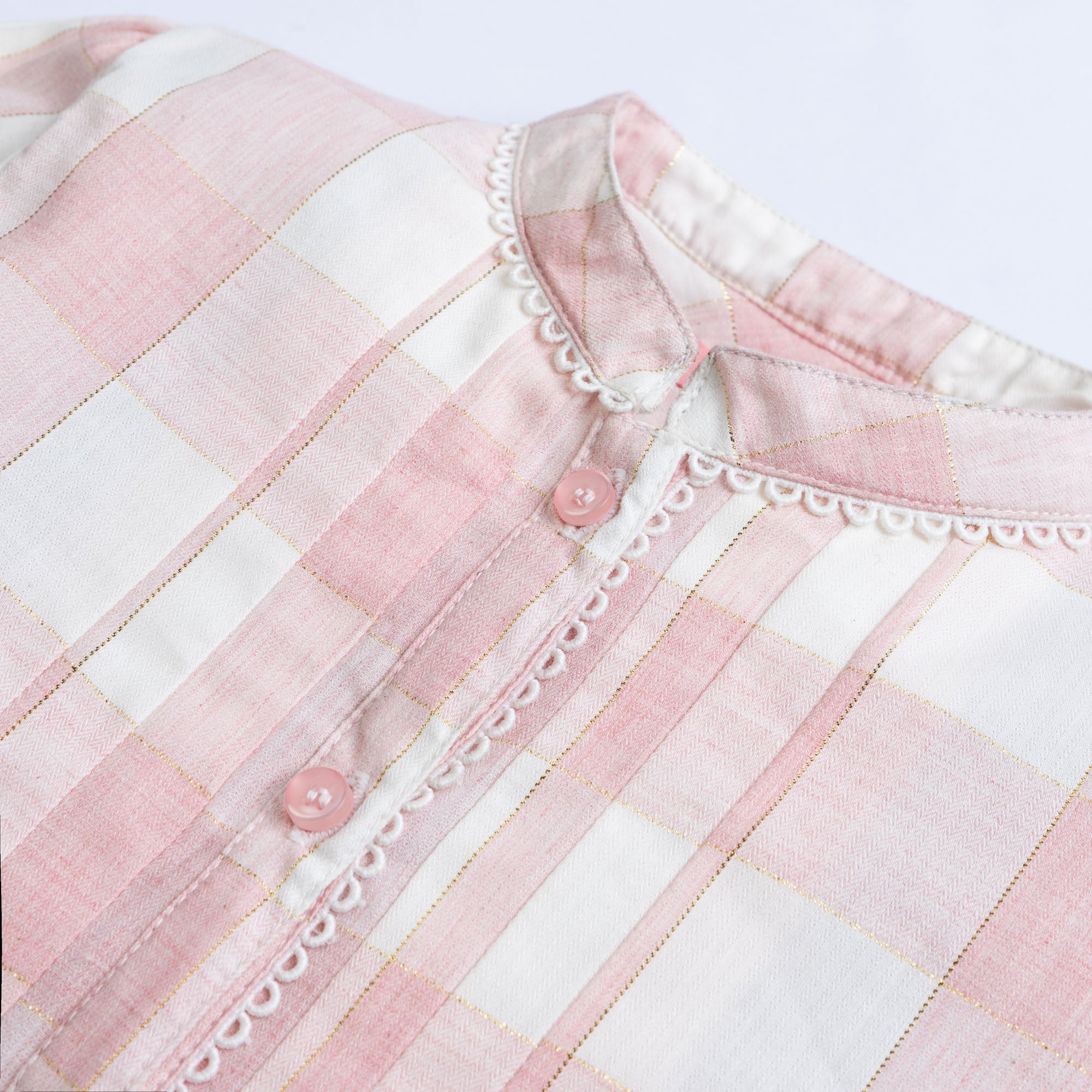 Baby Pink Checkered Top