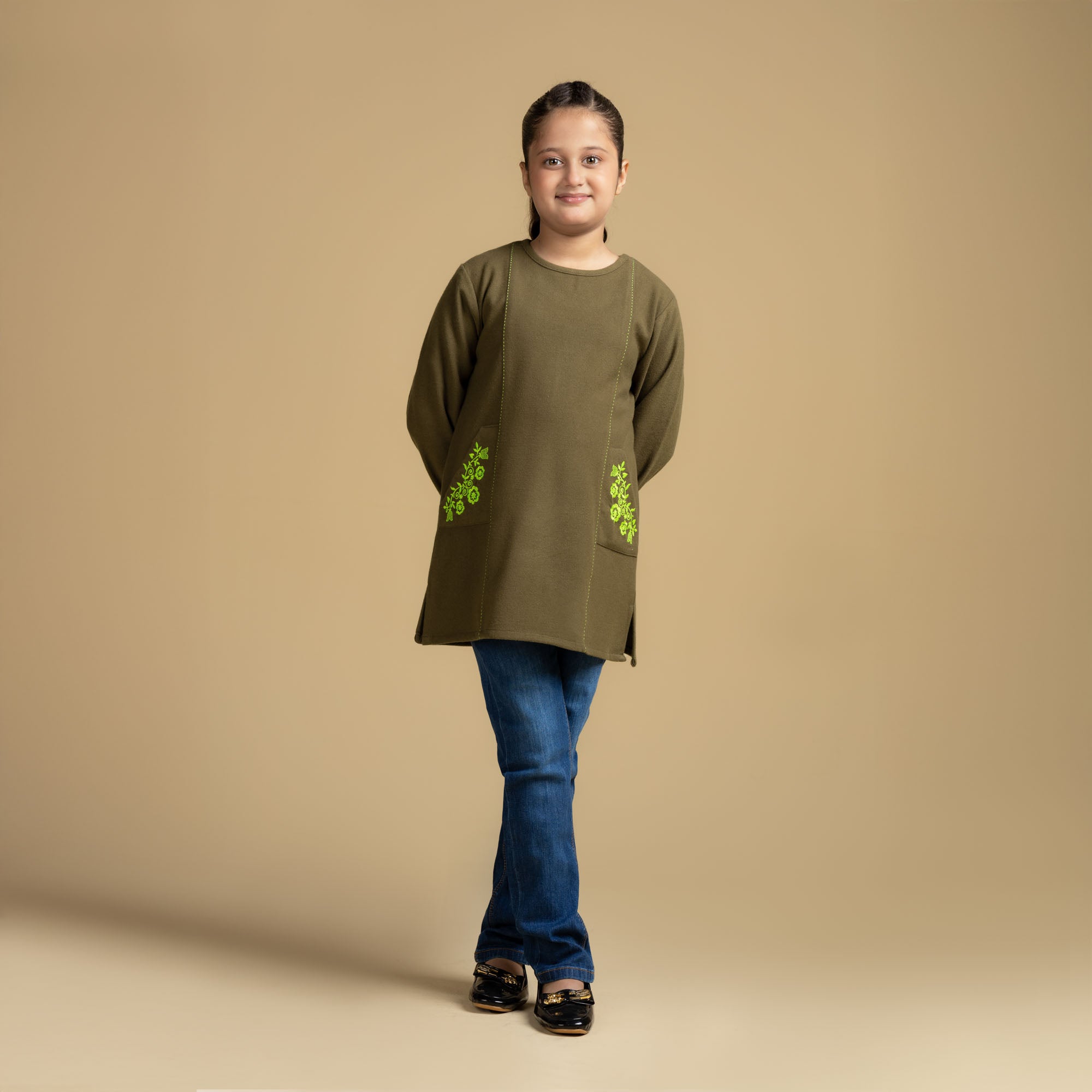 Flattering Olive Green Top