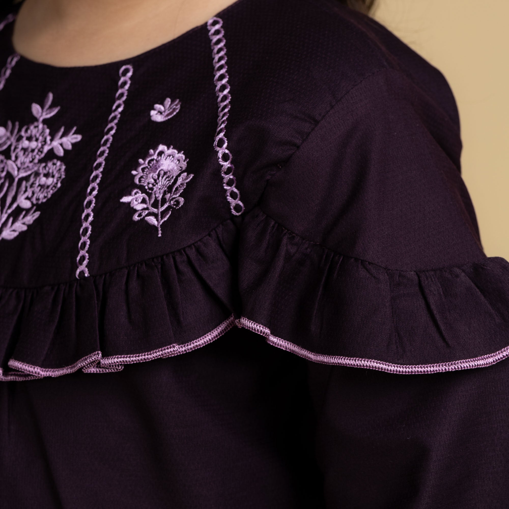 Obsidian Purple Embroidered Top