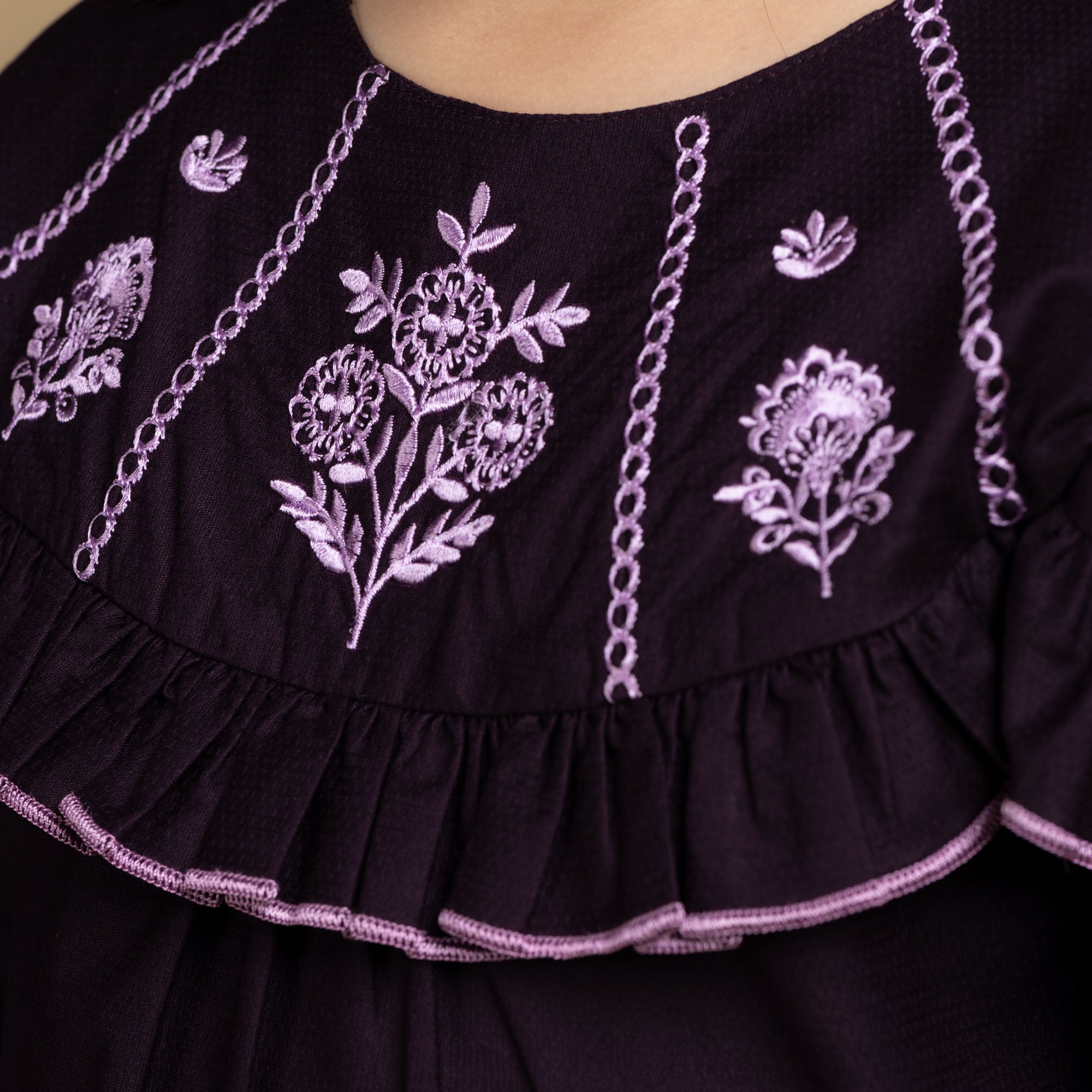 Obsidian Purple Embroidered Top