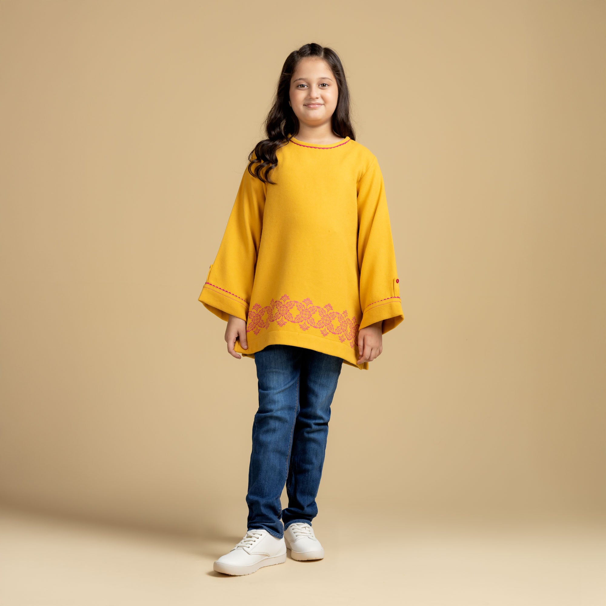 Posh Yellow Embroidered Top