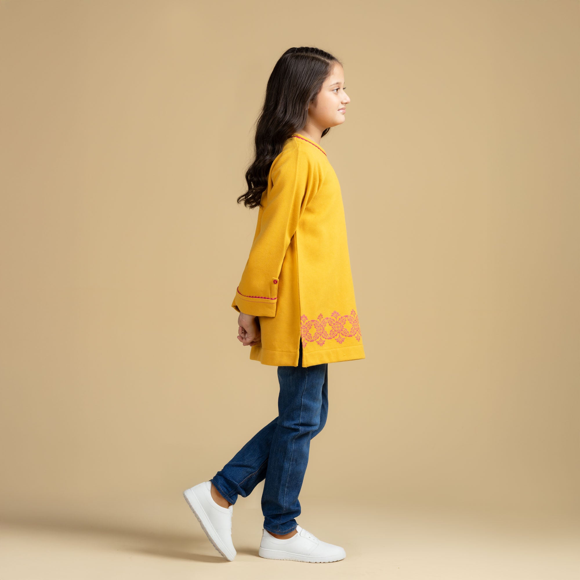 Posh Yellow Embroidered Top