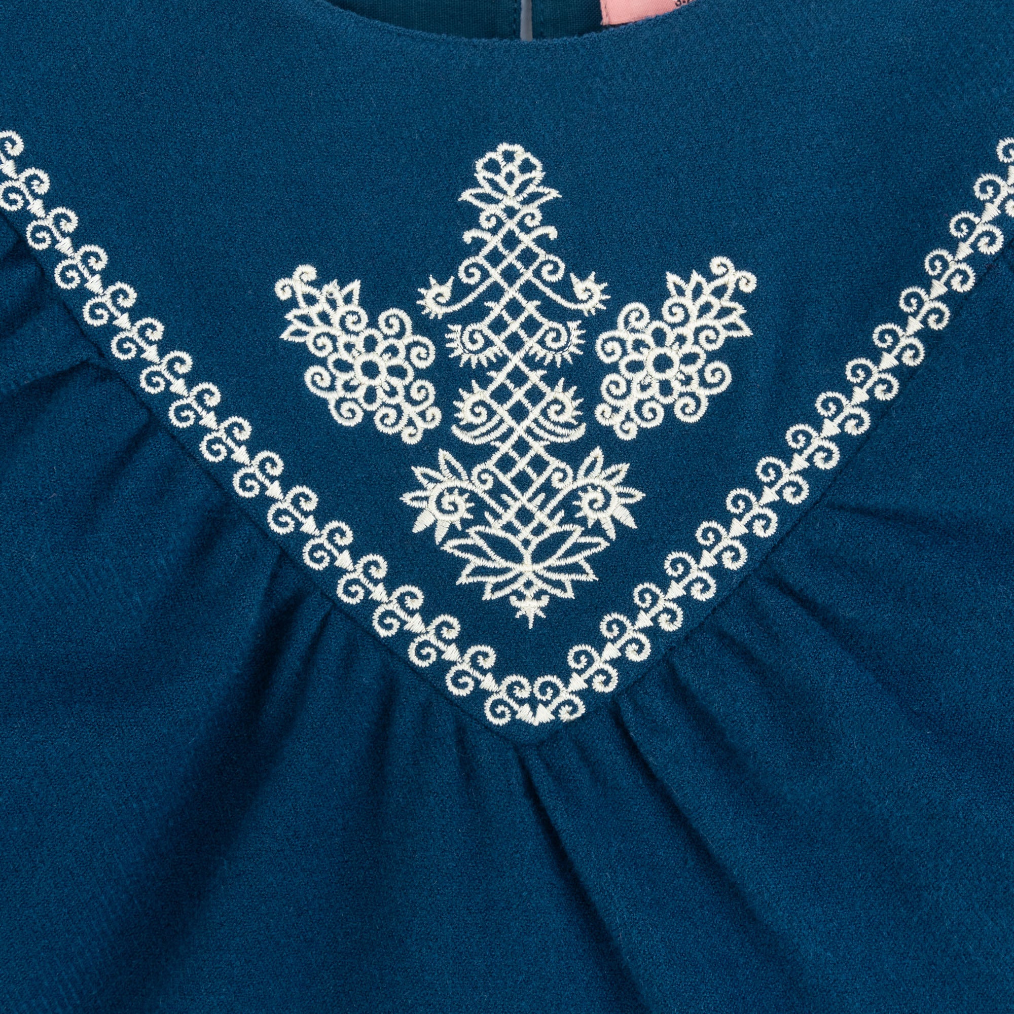 Teal Blue Embroidered Top