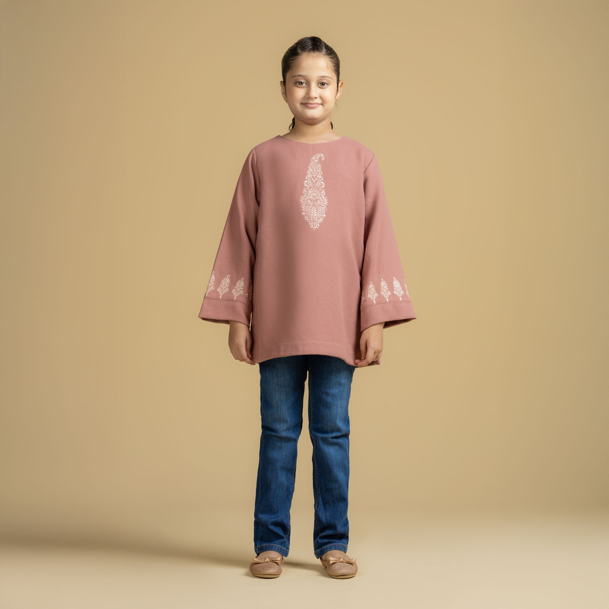 Dusky Pink Embroidered Top