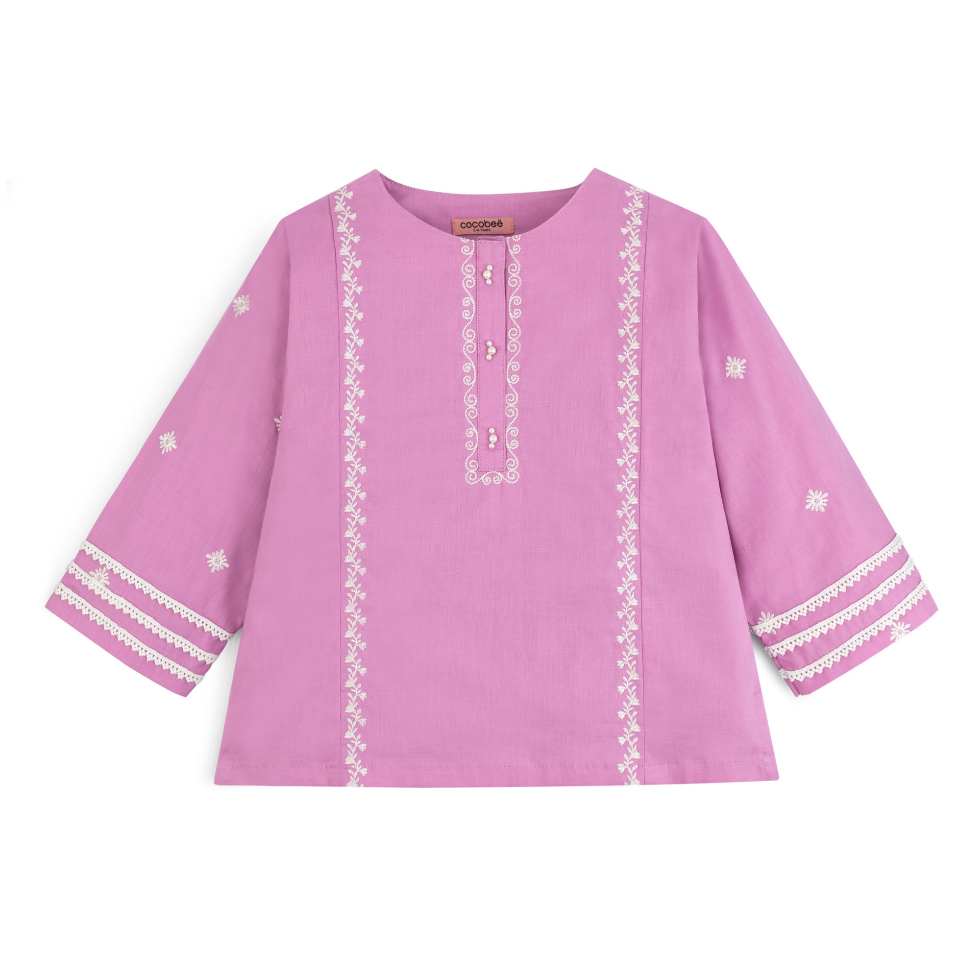 Lavender Embroidered Top