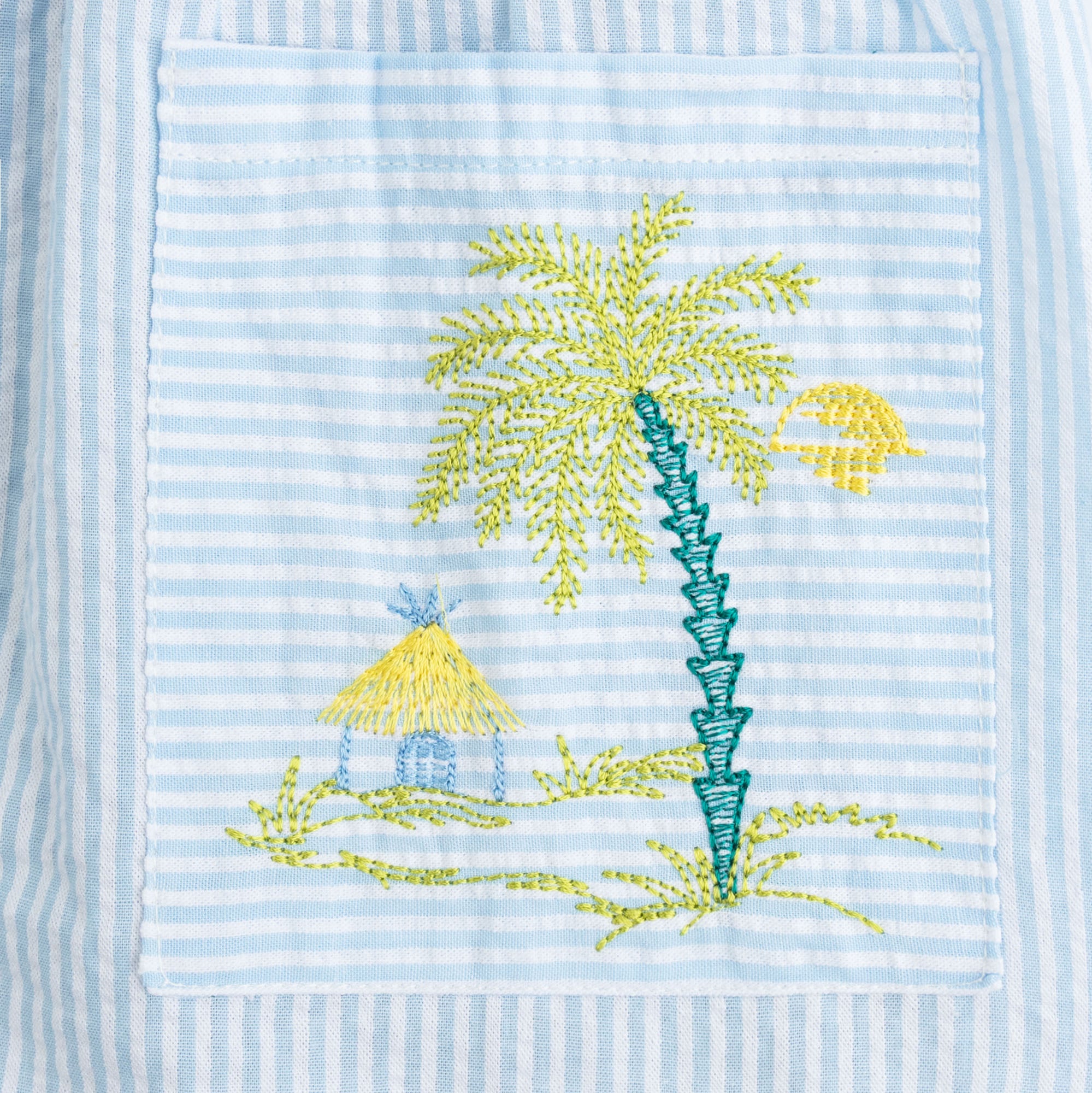 Coastal Stripe Embroidered Top